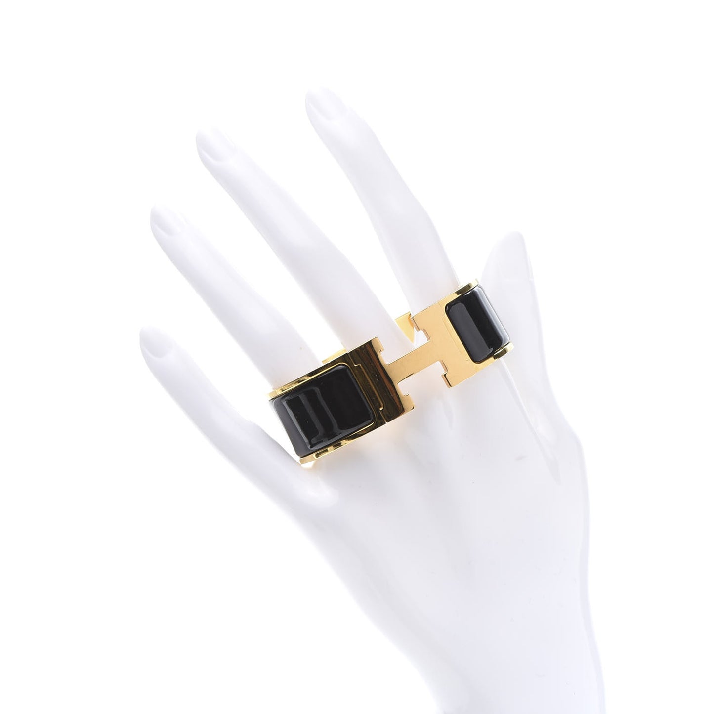 Enamel Wide Clic Clac H Bracelet PM Black