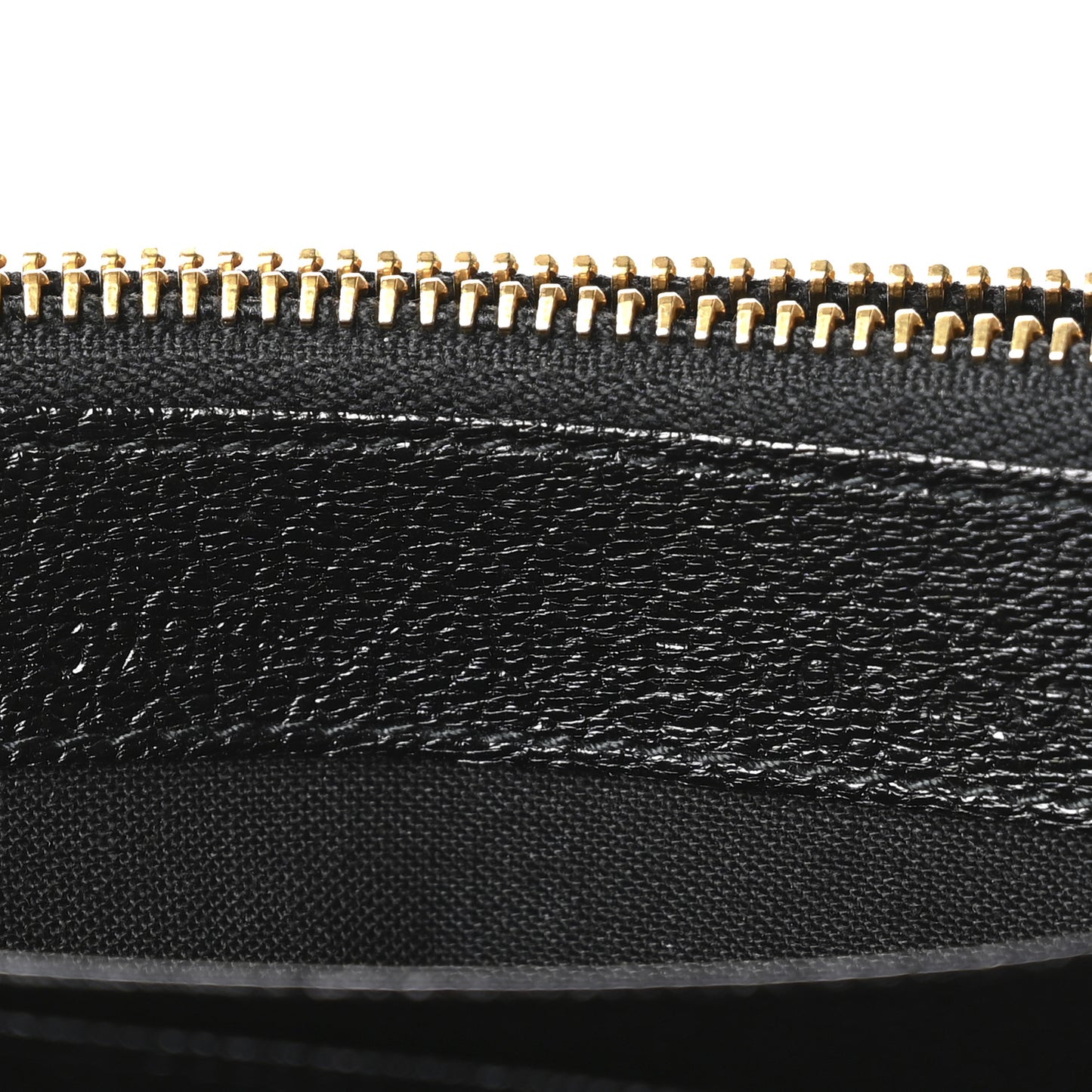 Chevre Gold Metallic Edge Hardware Money Wallet Black
