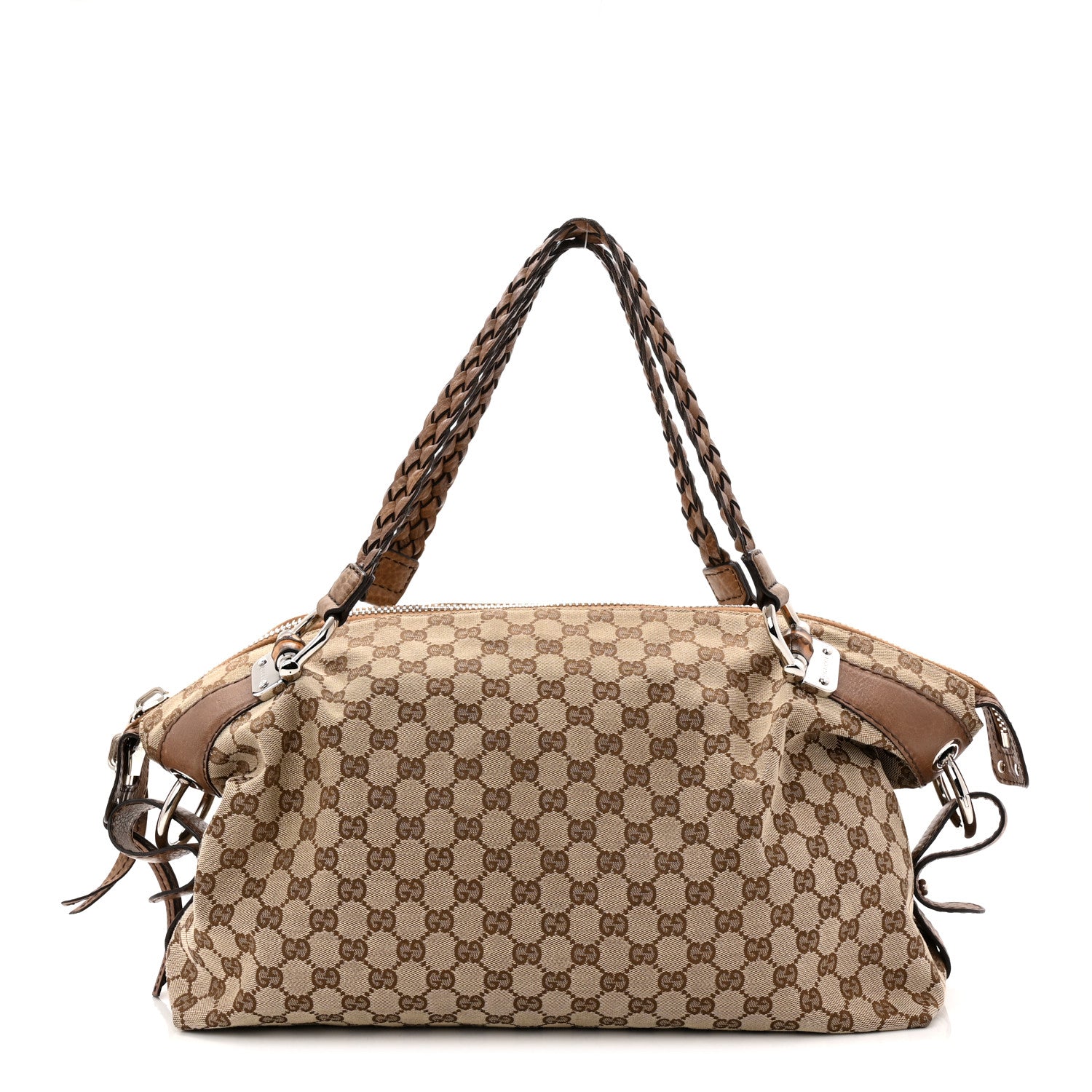 Gucci Monogram Bamboo Bar Medium Tote Brown 1777237 – FASHIONPHILE