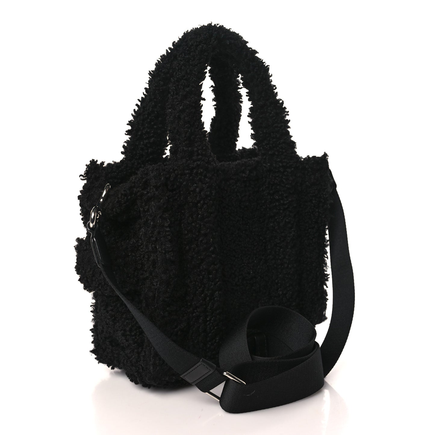 Polyester Cotton Mini The Teddy Traveler Tote Bag Black