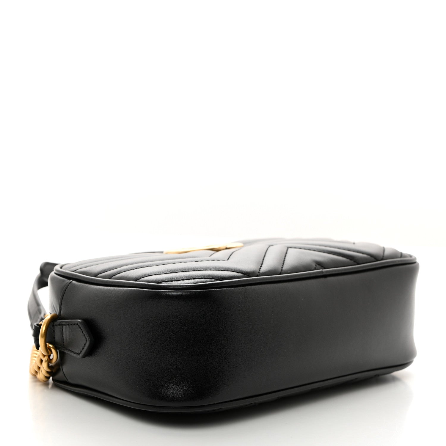 Gucci Calfskin Matelasse Small GG Marmont Chain Shoulder Bag Black 4 of 10