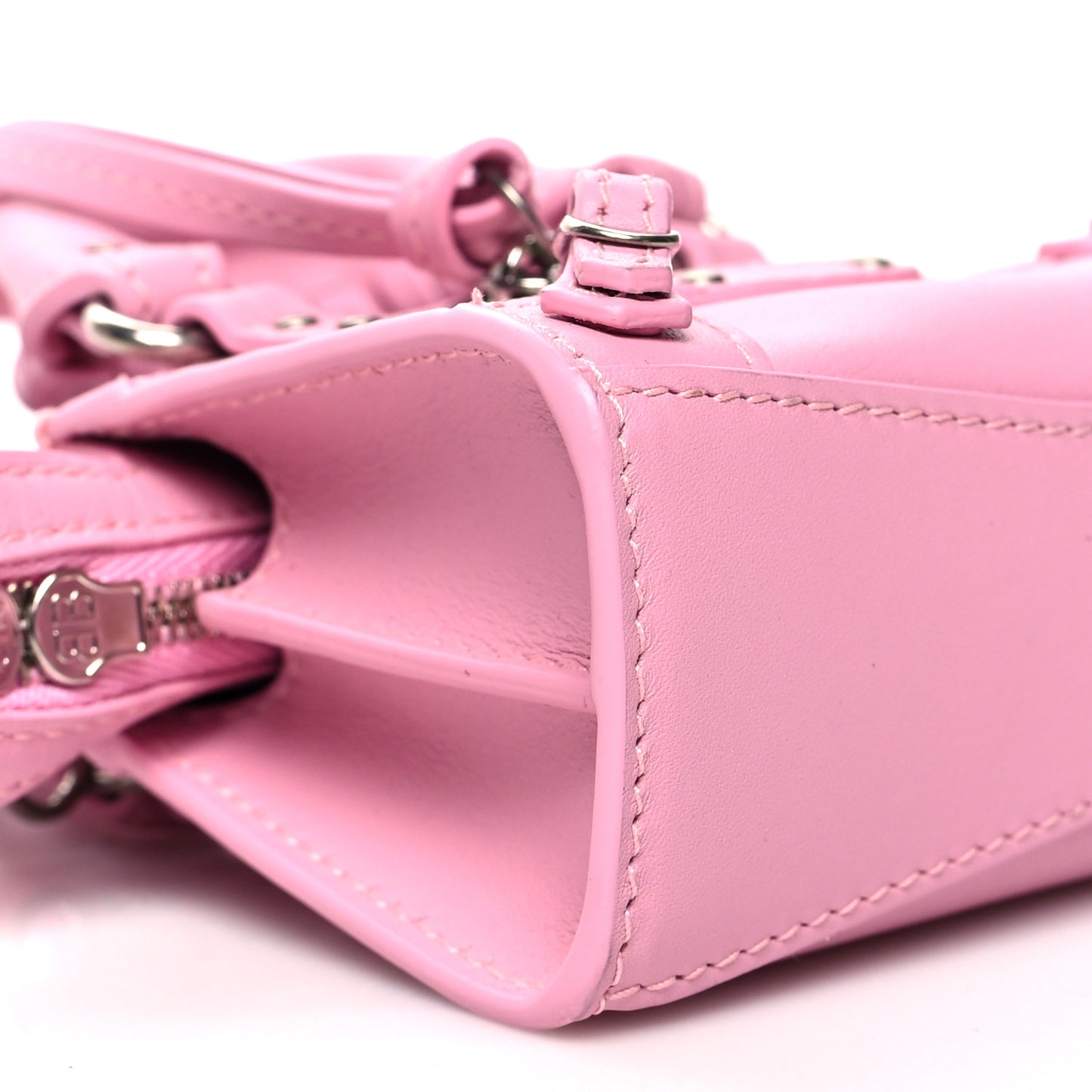 Smooth Calfskin Neo Classic Silver Hardware Super Nano City Crossbody Candy Pink