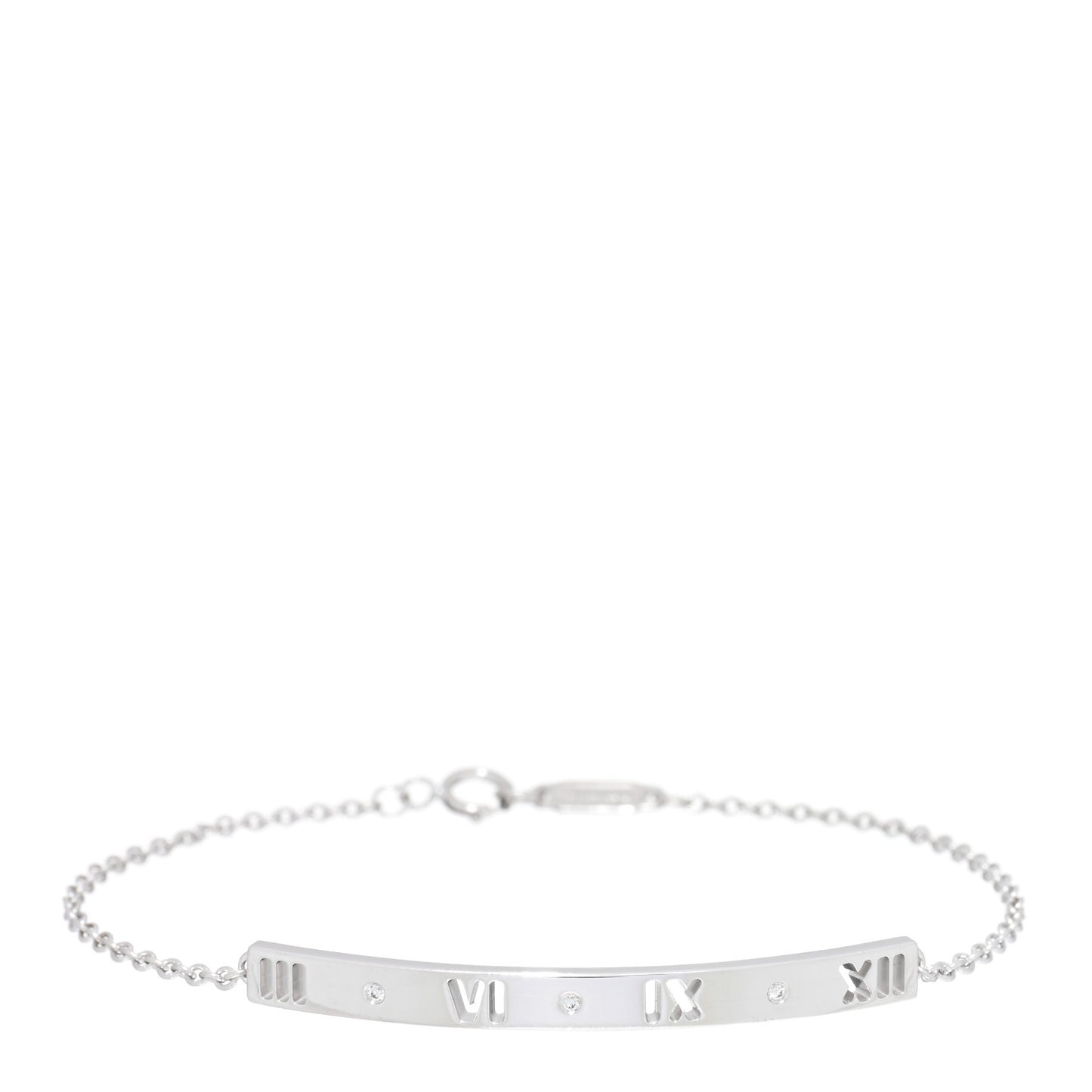 18K White Gold Diamond Atlas Bar Pierced Bracelet