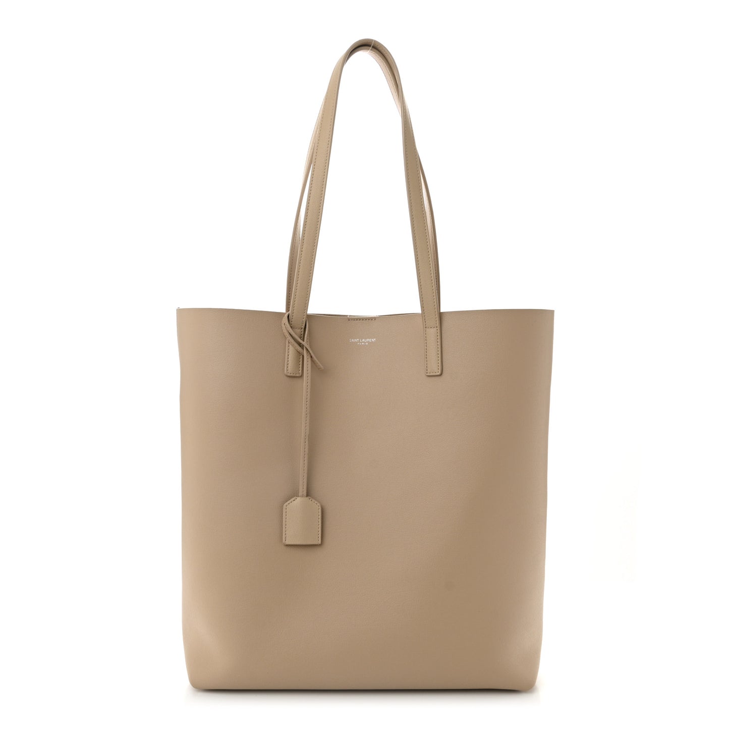 Calfskin North-South Shopping Tote Dark Beige