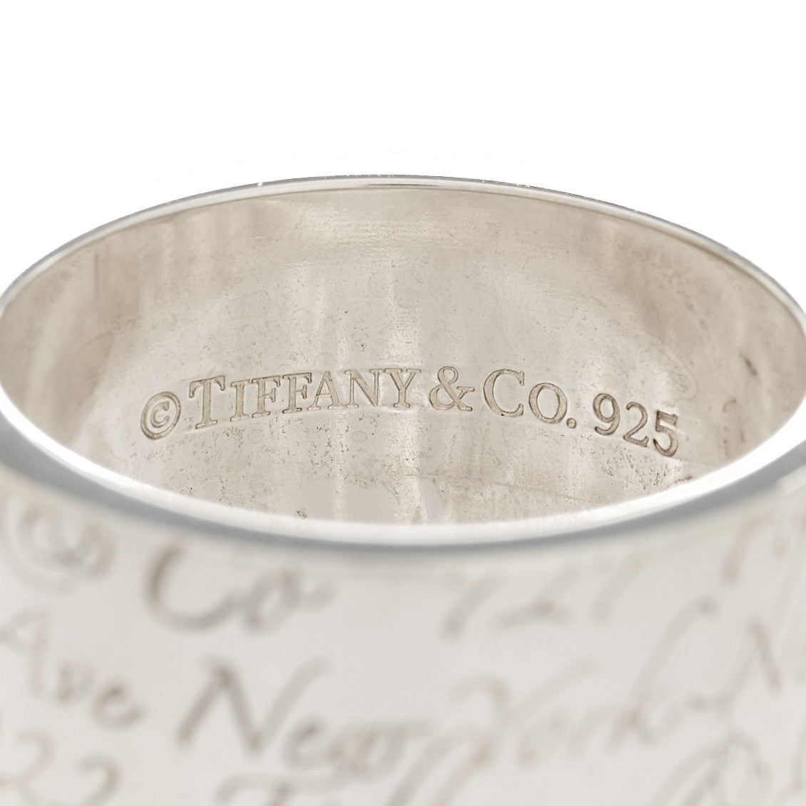 Sterling Silver 10mm Notes Wide Ring 54 7