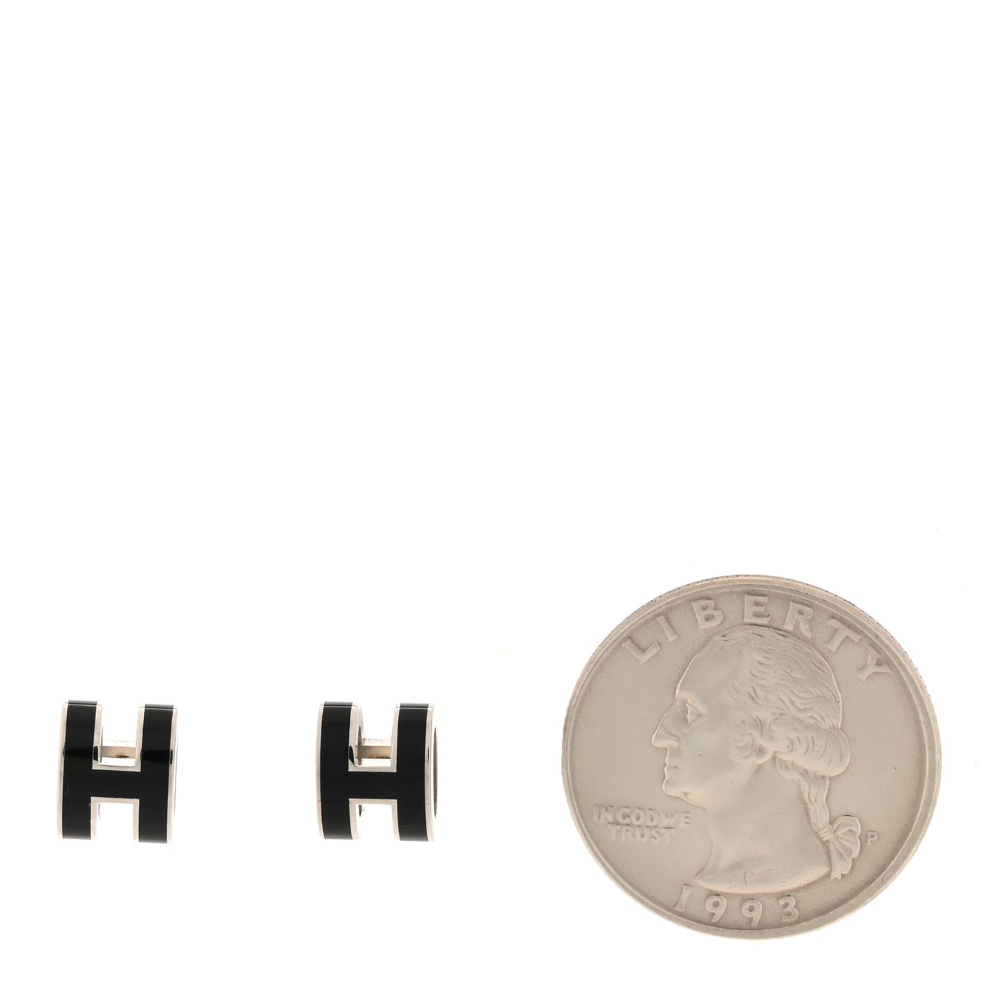 Palladium Lacquered Mini Pop H Earrings Black