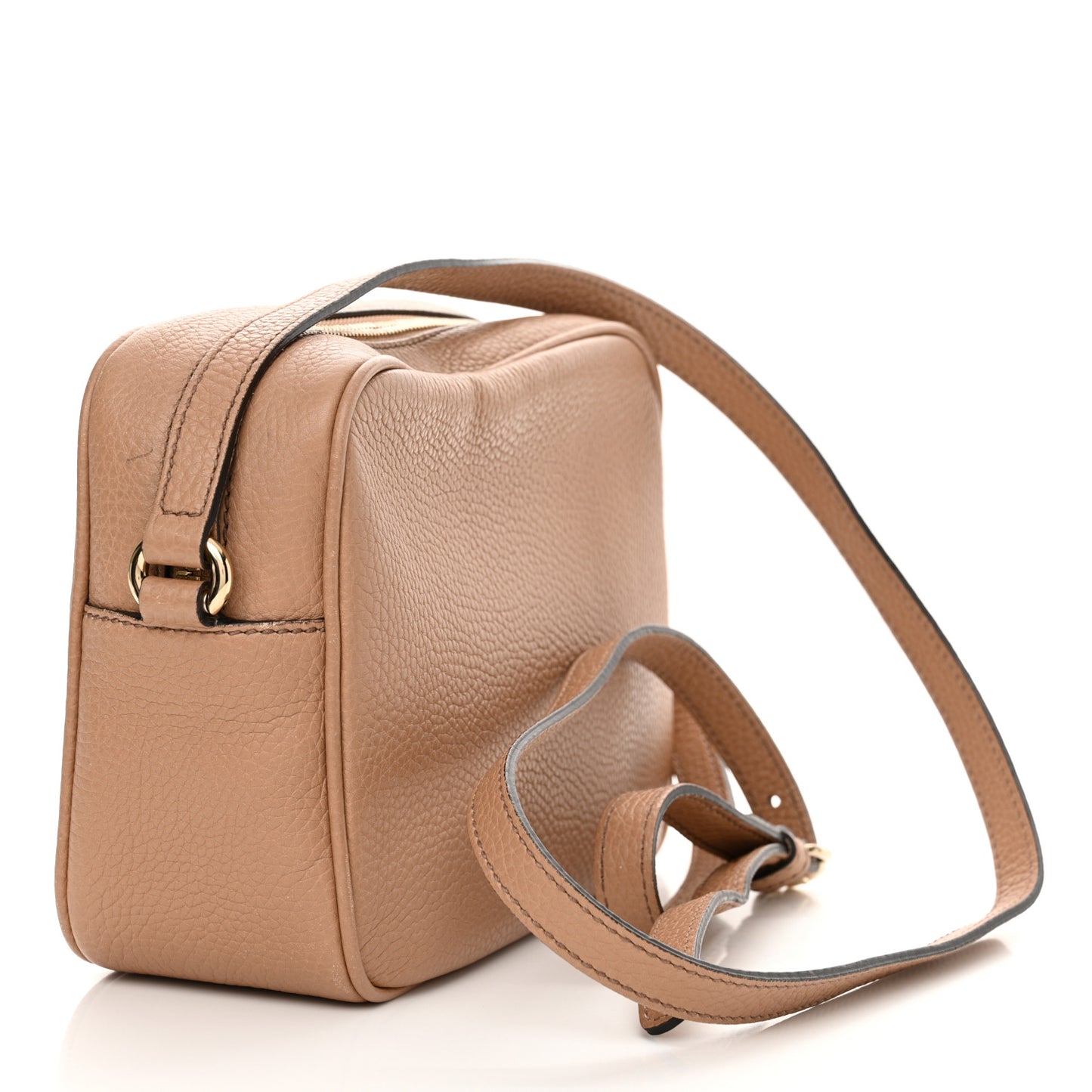 Pebbled Calfskin Small Soho Disco Bag Camelia