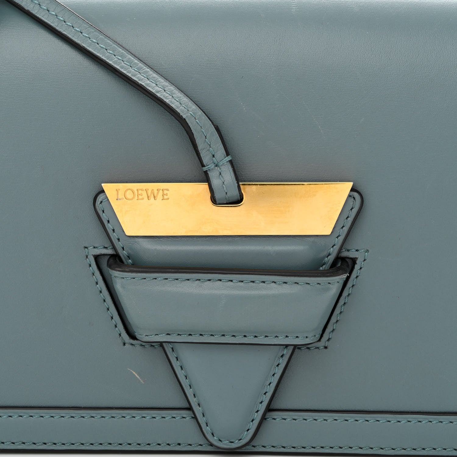 Loewe Calfskin Small Barcelona Shoulder Bag Stone Blue 9 of 15