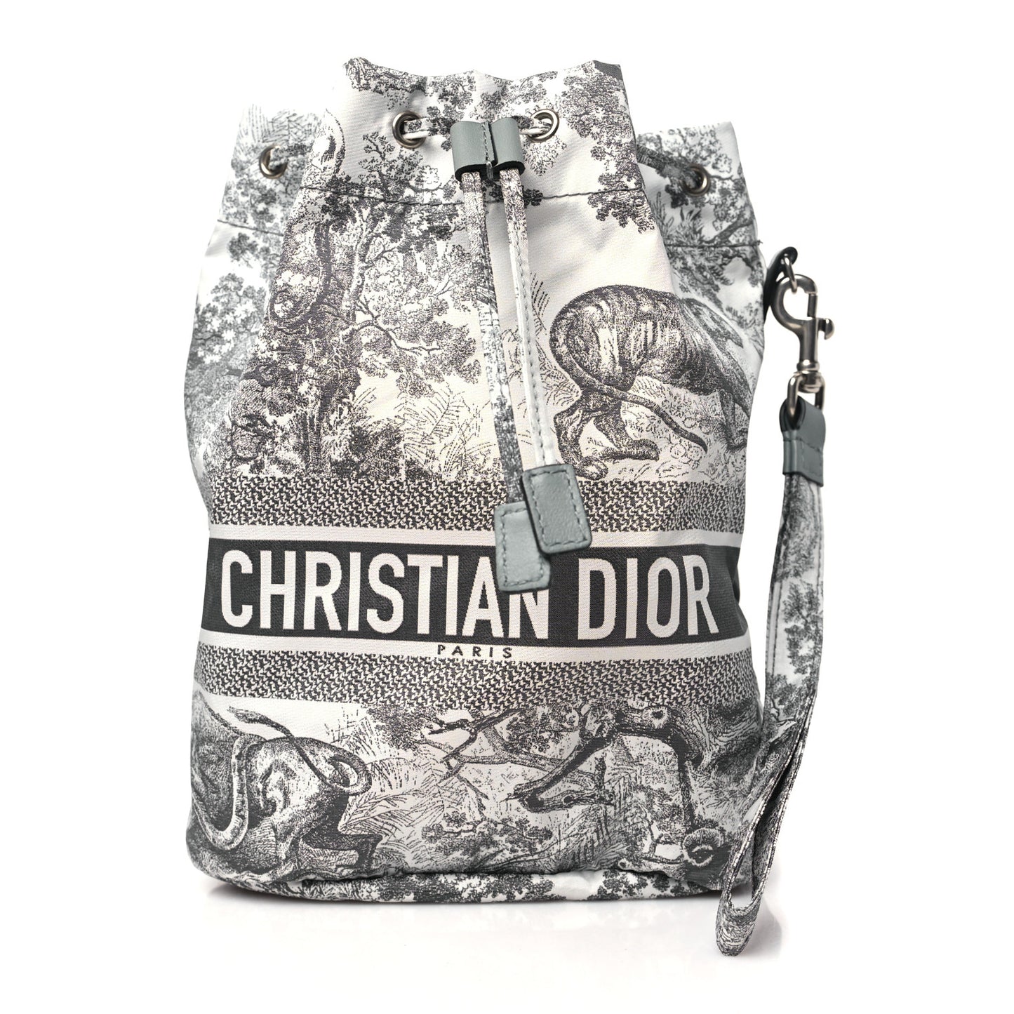 Technical Fabric Embroidered Toile De Jouy Sauvage DiorTravel Pouch Grey