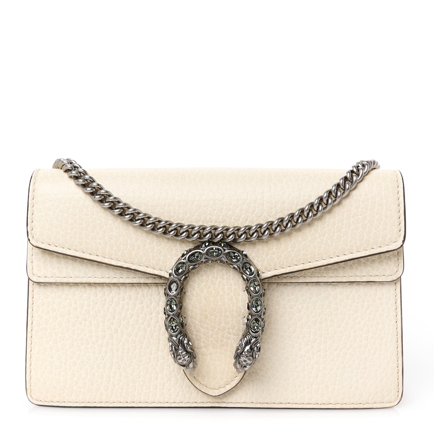 Dollar Calfskin Crystal Super Mini Dionysus Shoulder Bag Mystic White Black Diamond