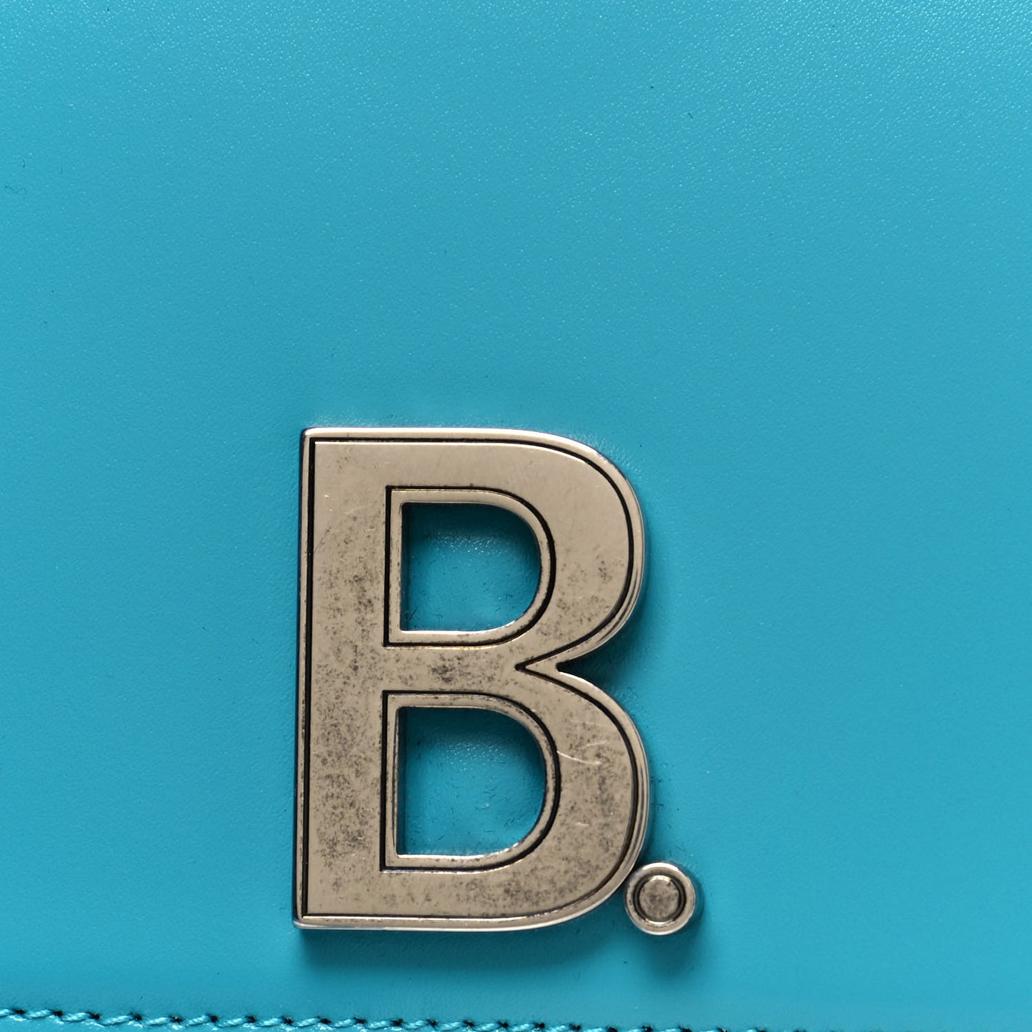 Shiny Box Calfskin Small B Bag Turquoise