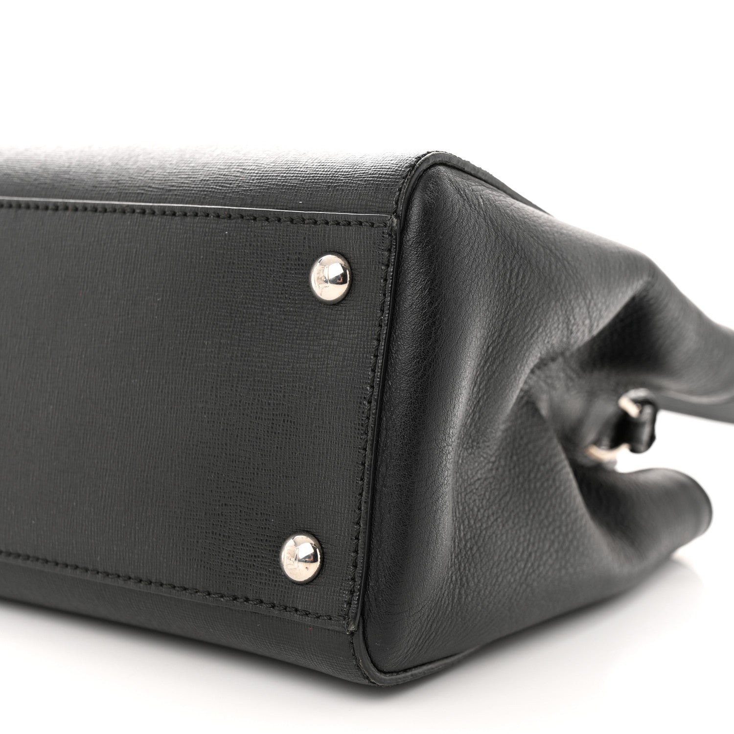 Fendi Vitello Elite Flamingo Mink Monster Charm Petite 2Jours Tote Black Multicolor 8 of 14