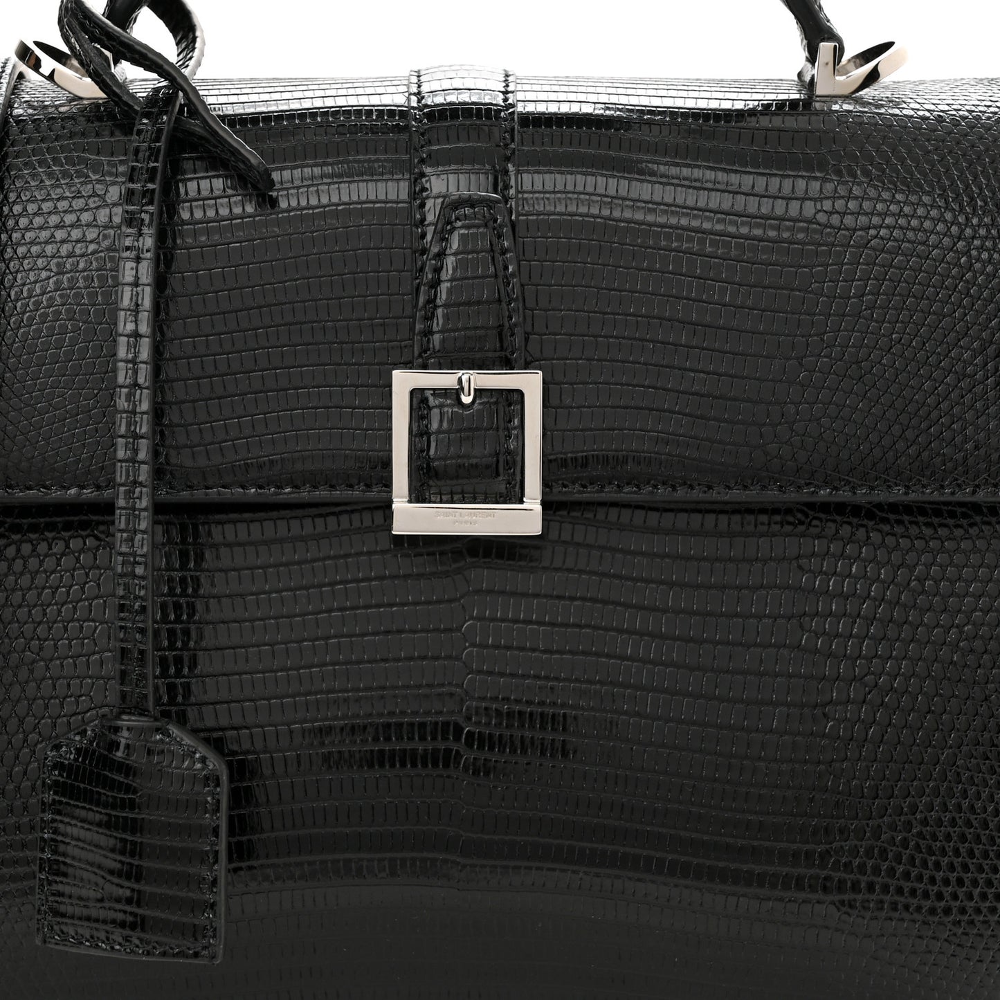 Lizard Le Fermoir Top Handle Bag Small Black