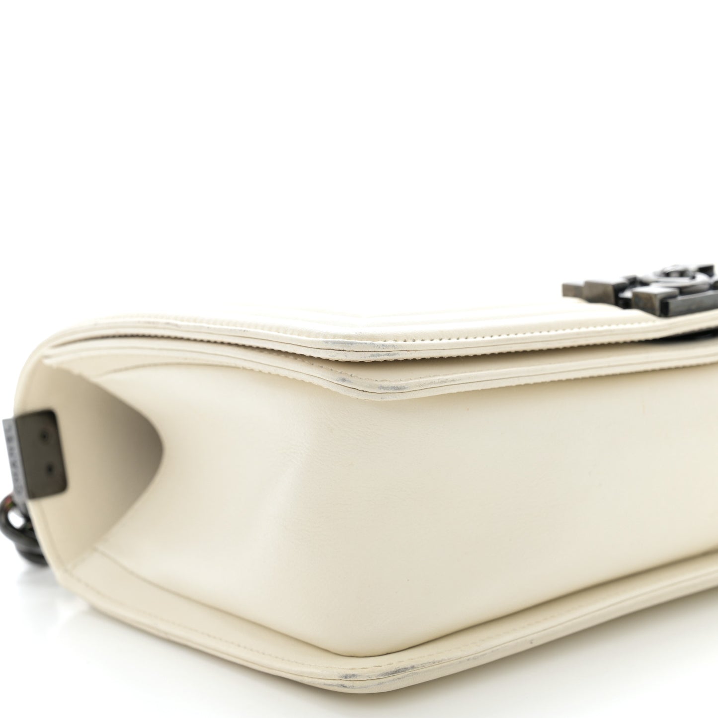 Calfskin Quilted Medium Boy Flap White