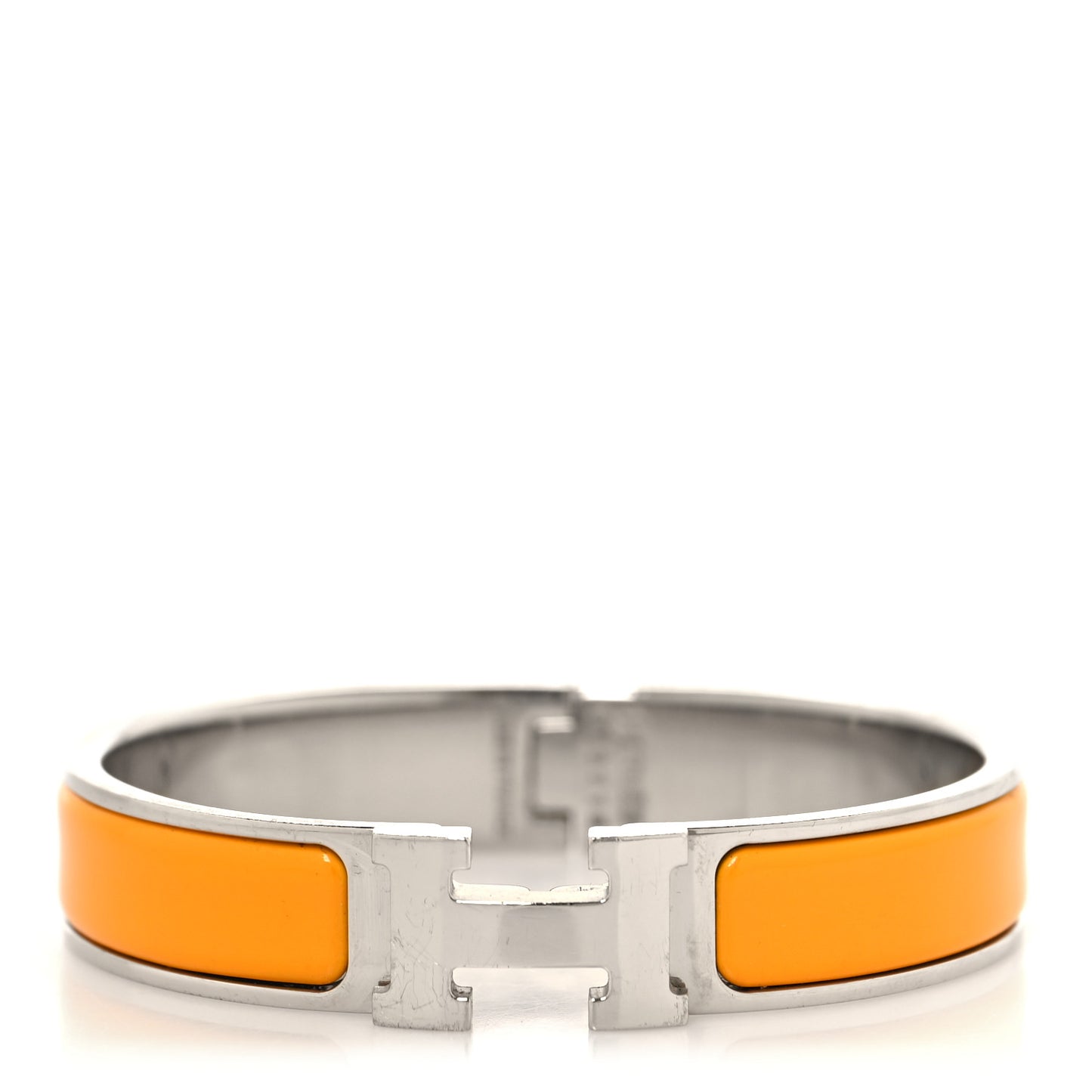 Enamel Narrow Clic Clac H Bracelet PM Jaune Madras