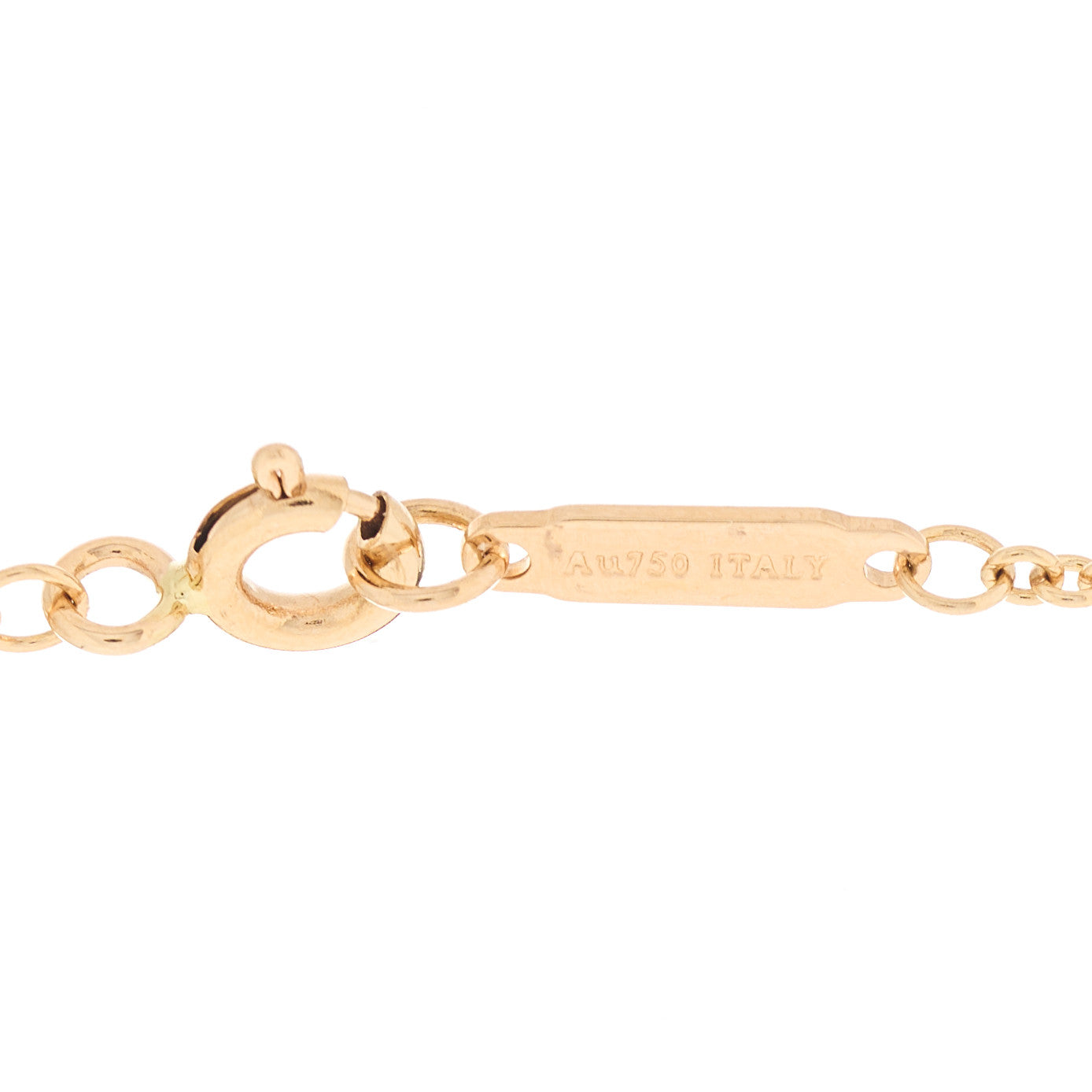 18K Rose Gold Diamond Tag Chain Necklace