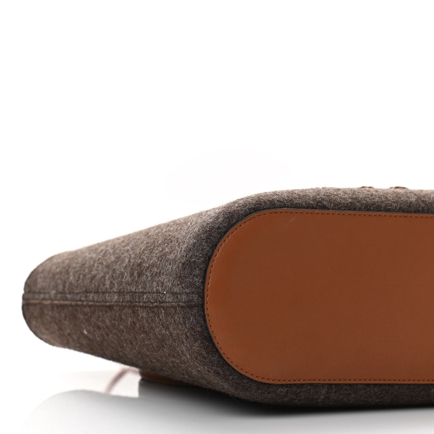 Felt Calfskin Small Anagram Square Basket Tote Brown Tan