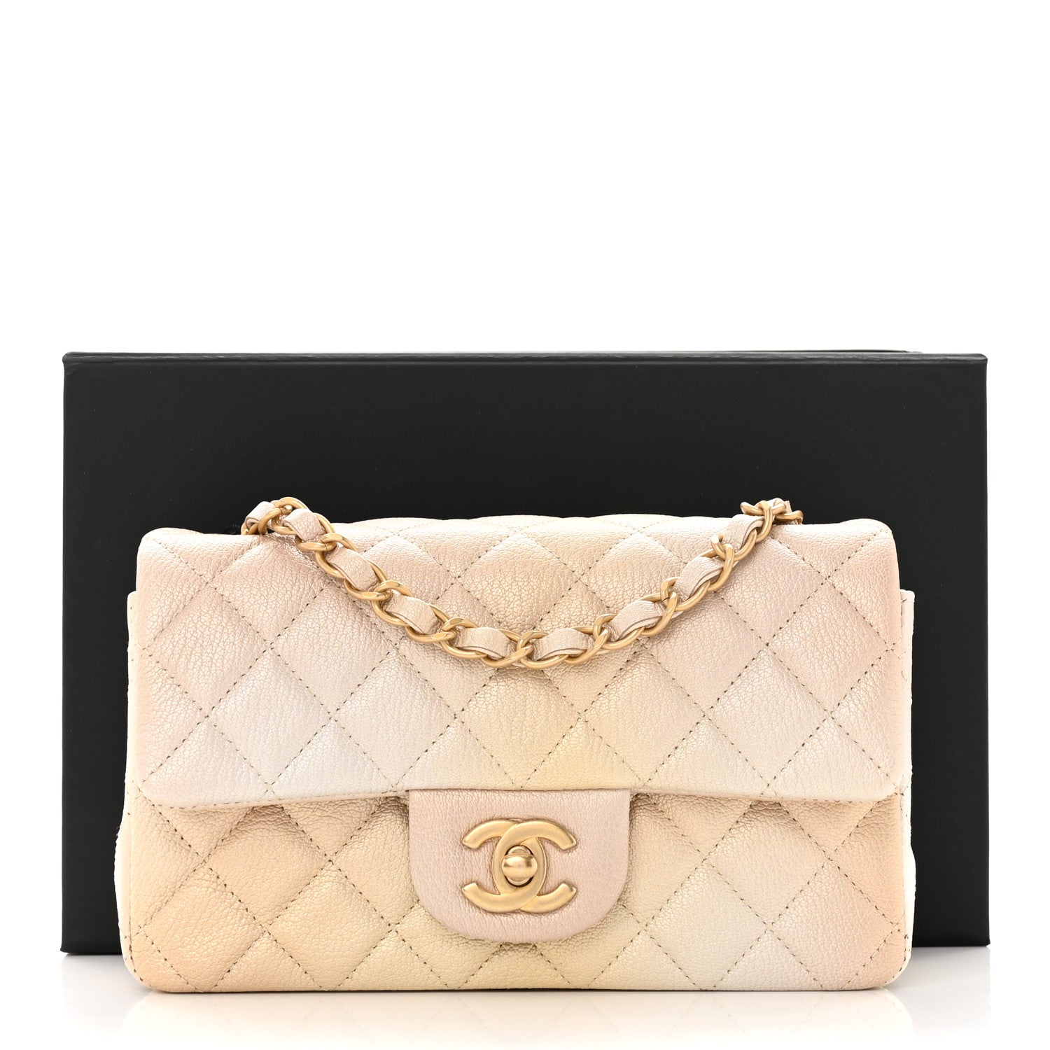 Chanel Metallic Goatskin Quilted Mini Rectangular Flap Gold 11 of 11