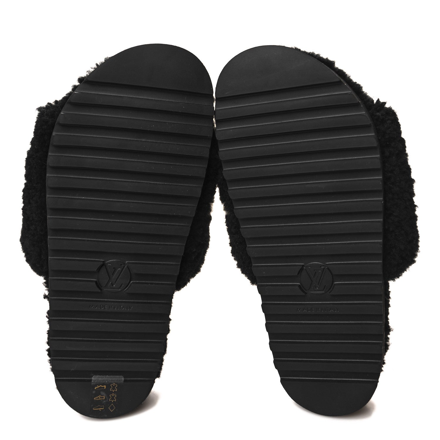 Louis Vuitton Shearling Monogram Giant Paseo Flat Comfort Mule 38 Black 5 of 9