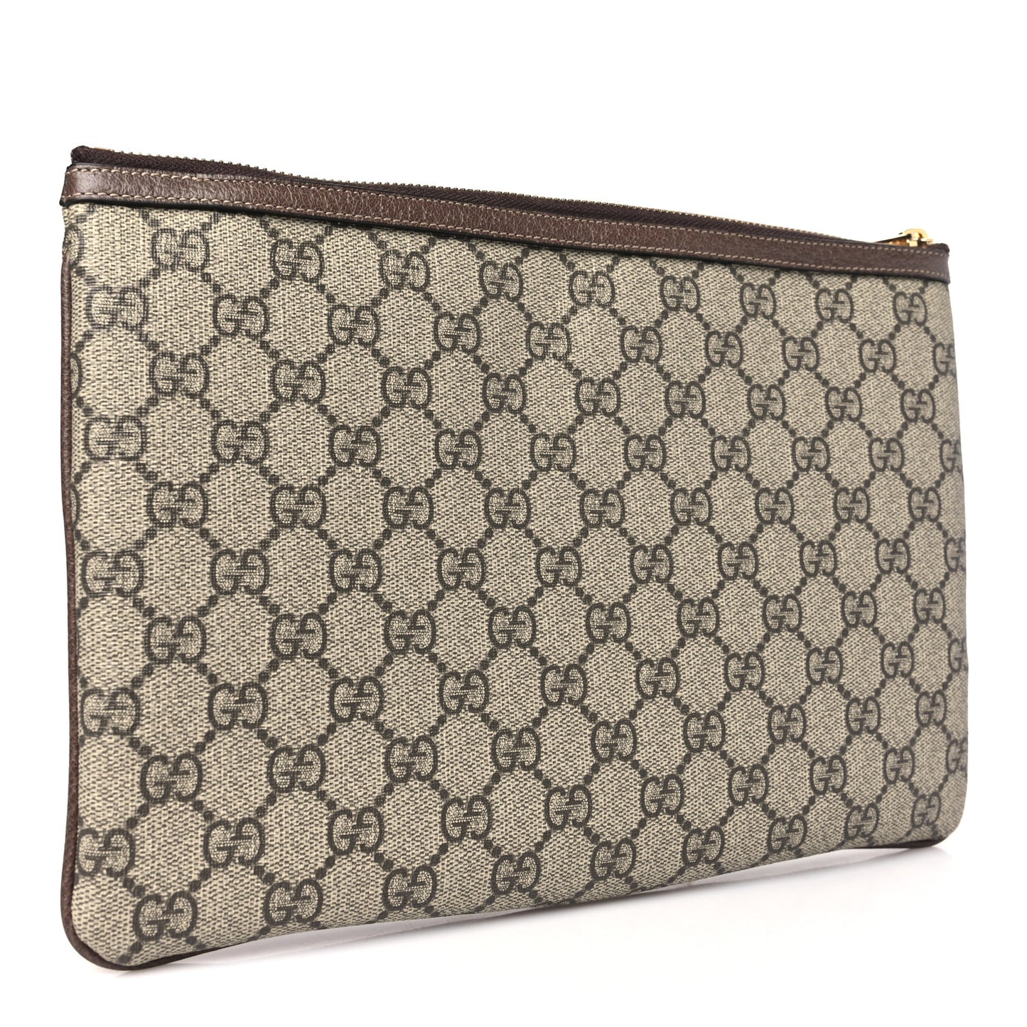 GG Supreme Monogram Large Ophidia Pouch Clutch Brown