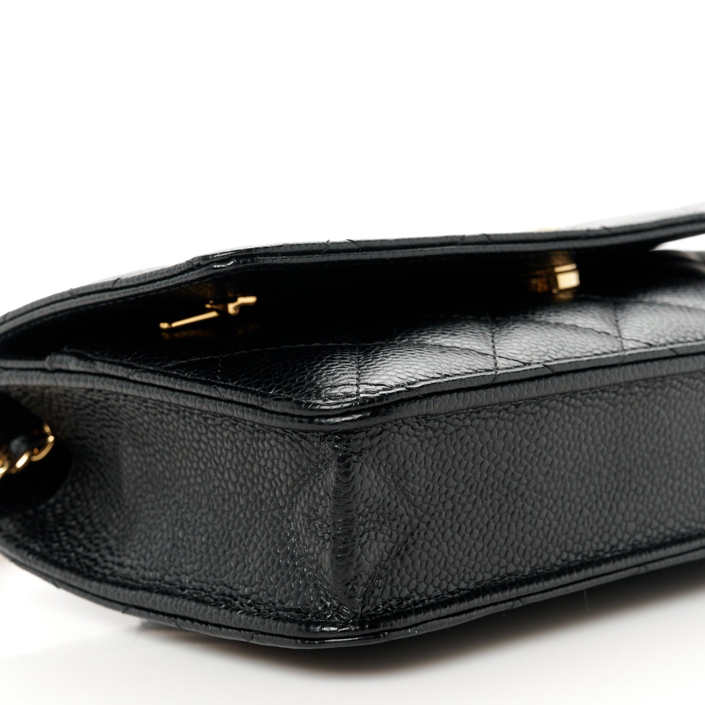 Caviar Quilted Wallet on Chain WOC Black