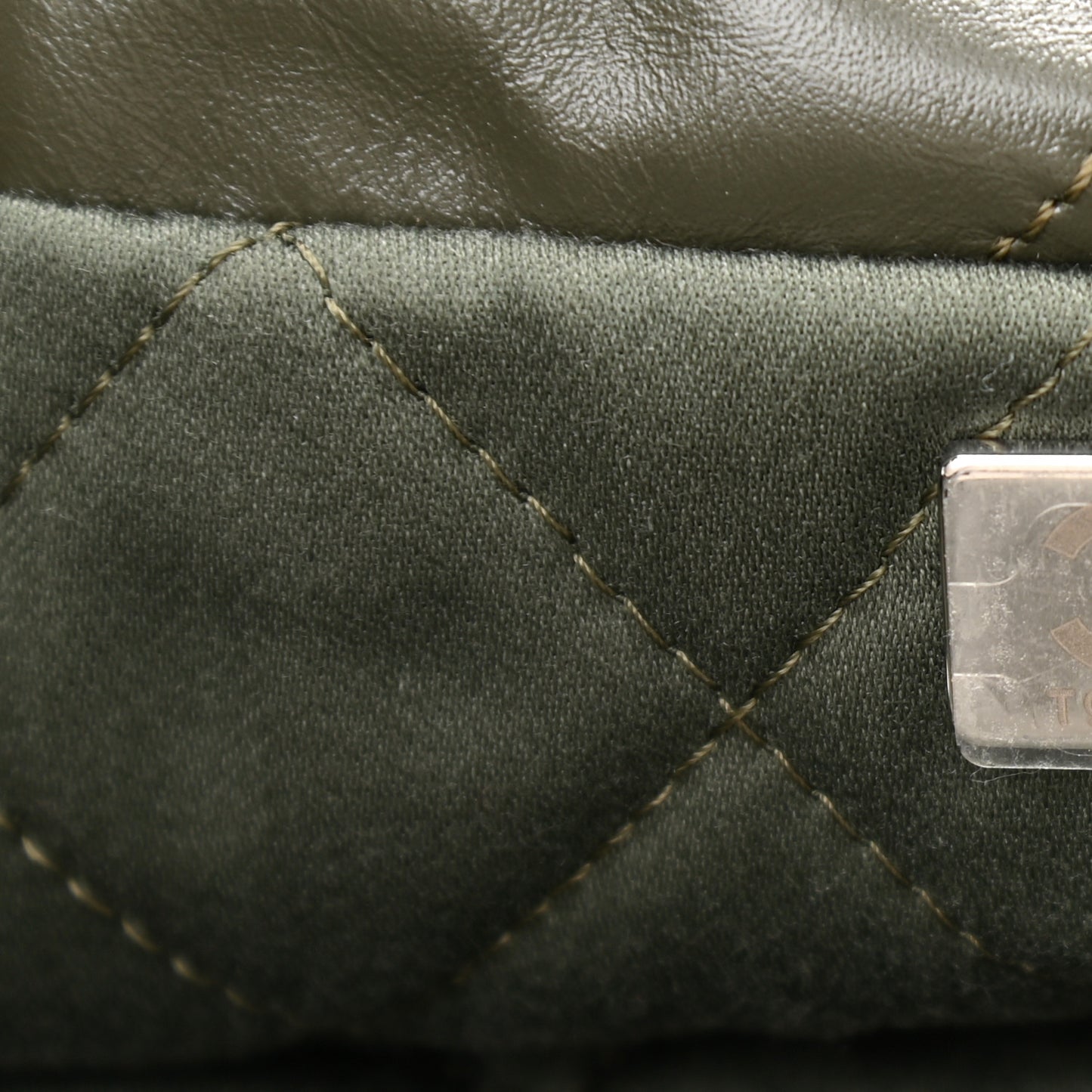 Shiny Calfskin Quilted Chanel 22 Khaki