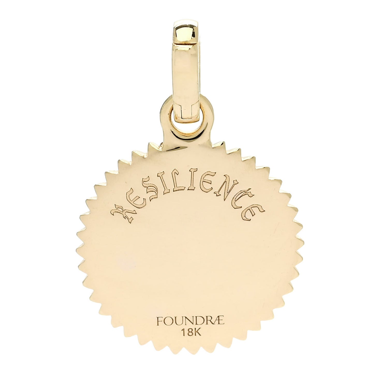 18K Yellow Gold Diamond Baby Resilience Medallion Pendant