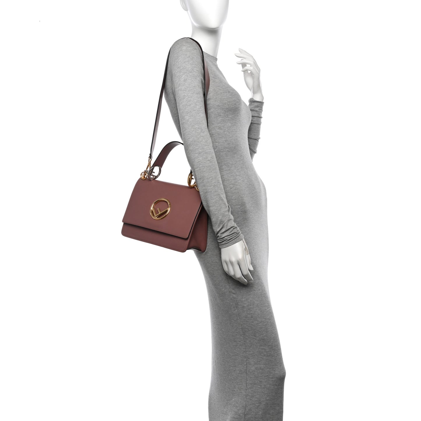 Vitello Century Opaco F is Fendi Kan I Shoulder Bag English Rose