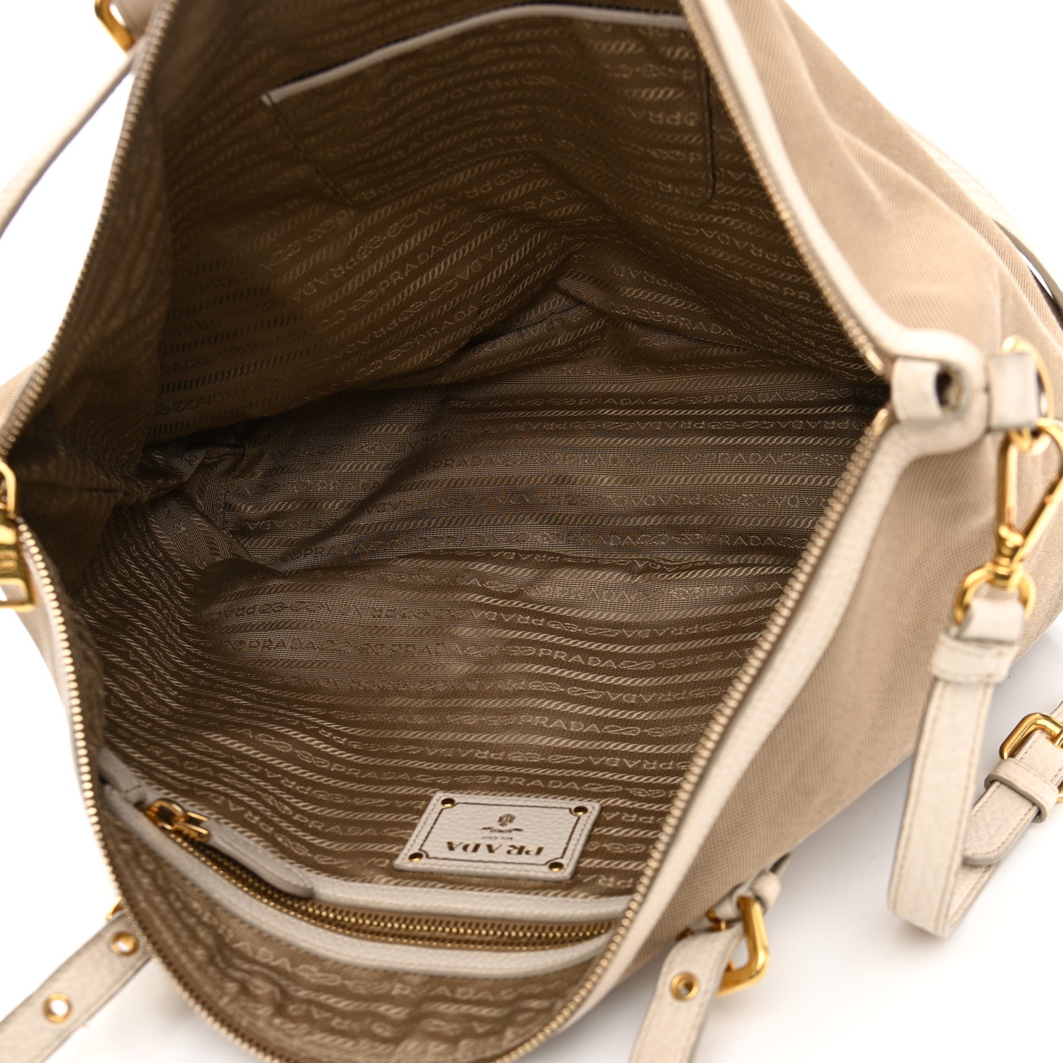 Prada Jacquard Logo Tote Corda Talco 5 of 17