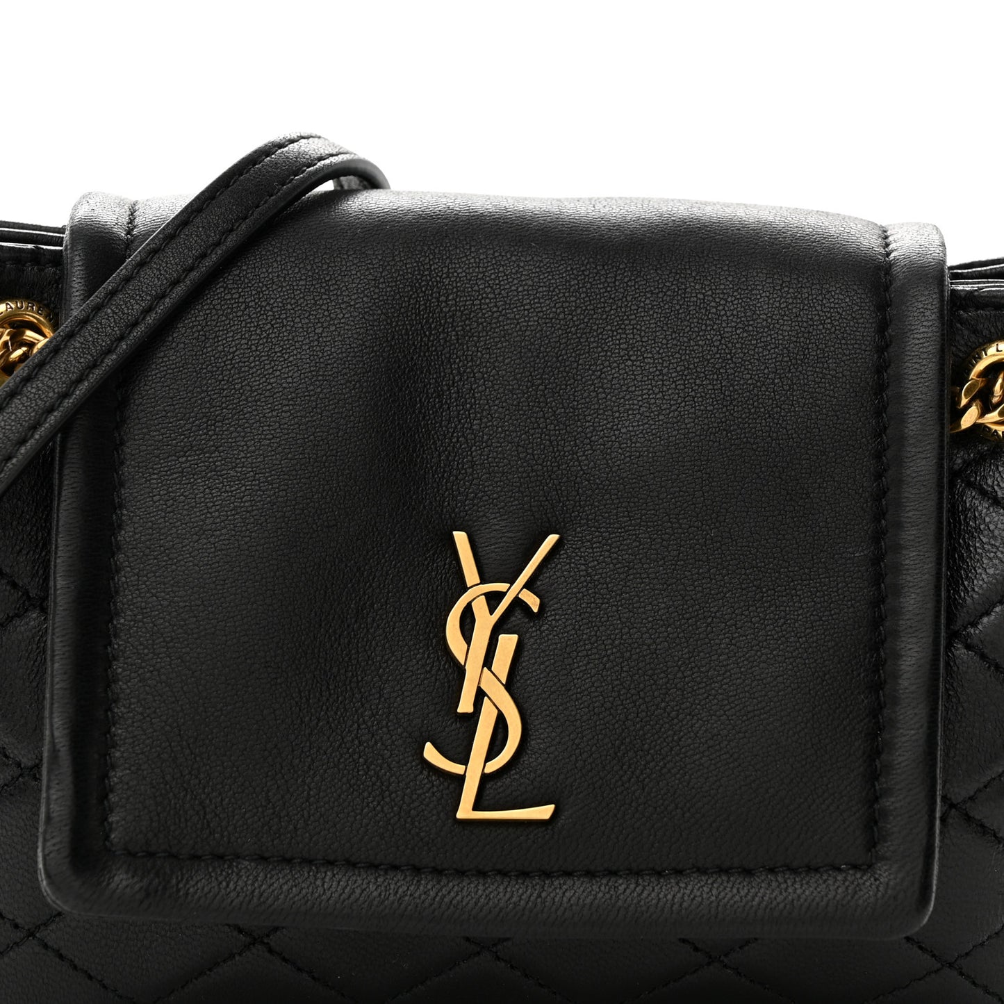 Lambskin Quilted Monogram Mini Nolita Black