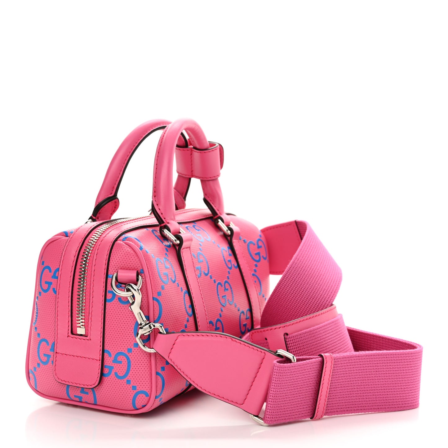 Calfskin GG Tennis Bi-Color Embossed Mini Duffle Bag Modern Fucsia Modern Blue