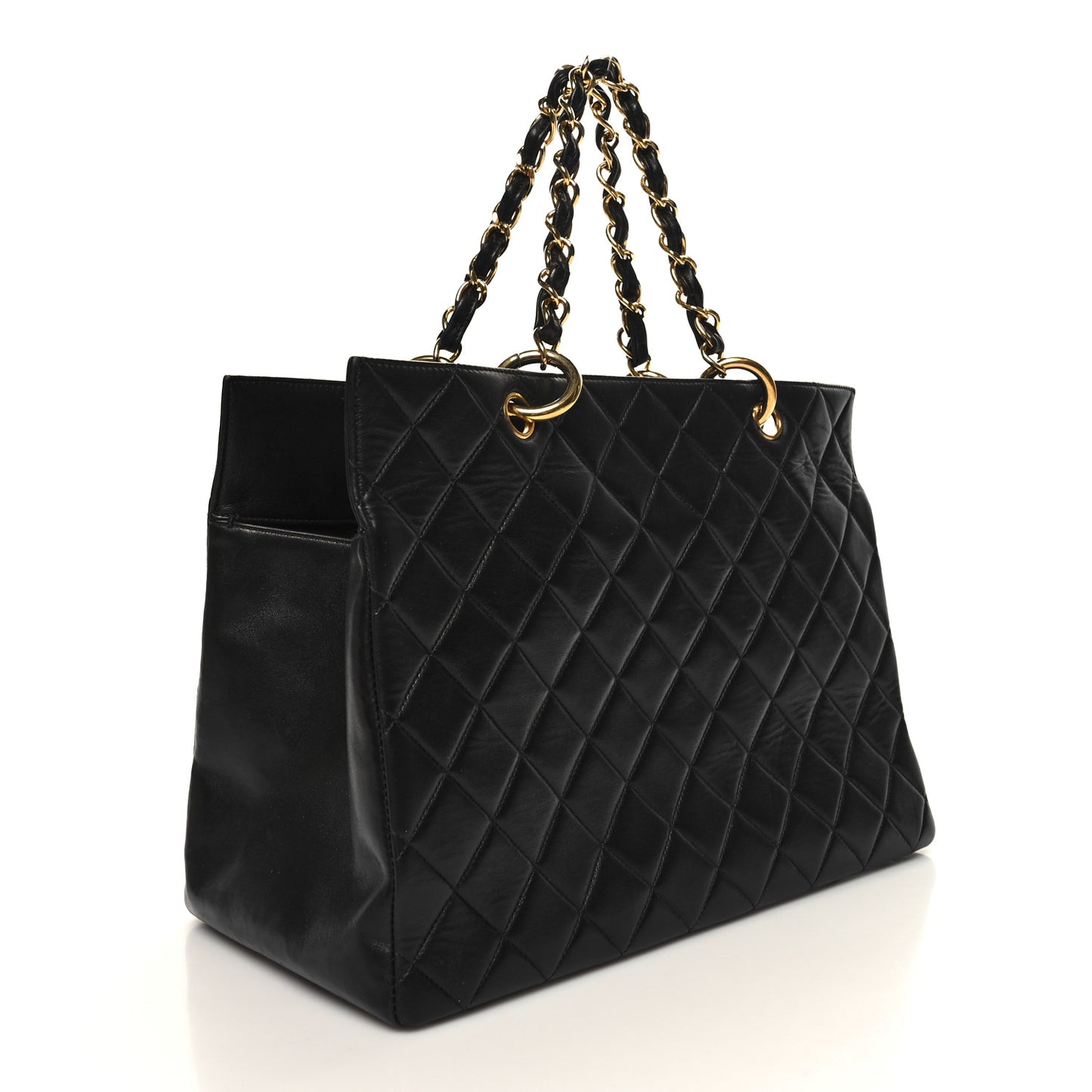 Lambskin Quilted Timeless CC Tote Black