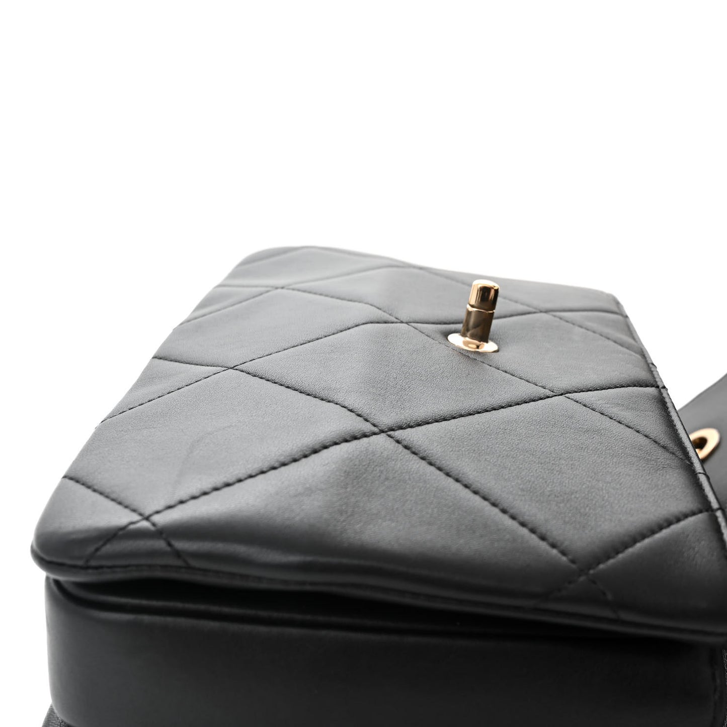 Lambskin Quilted Medium Trendy CC Flap Dual Handle Bag Black