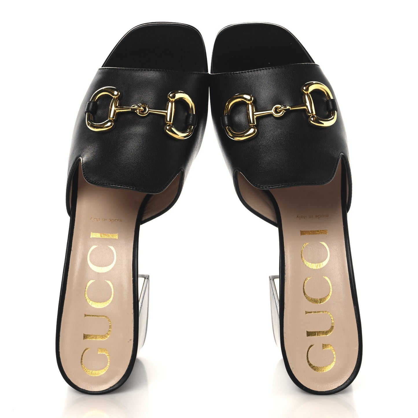 Nappa Horsebit 75mm Slide Sandals 41.5 Black