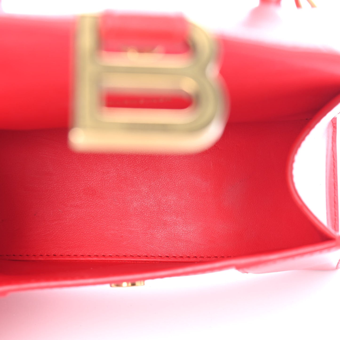 Shiny Box Calfskin Hourglass Top Handle Bag XS Bright Red
