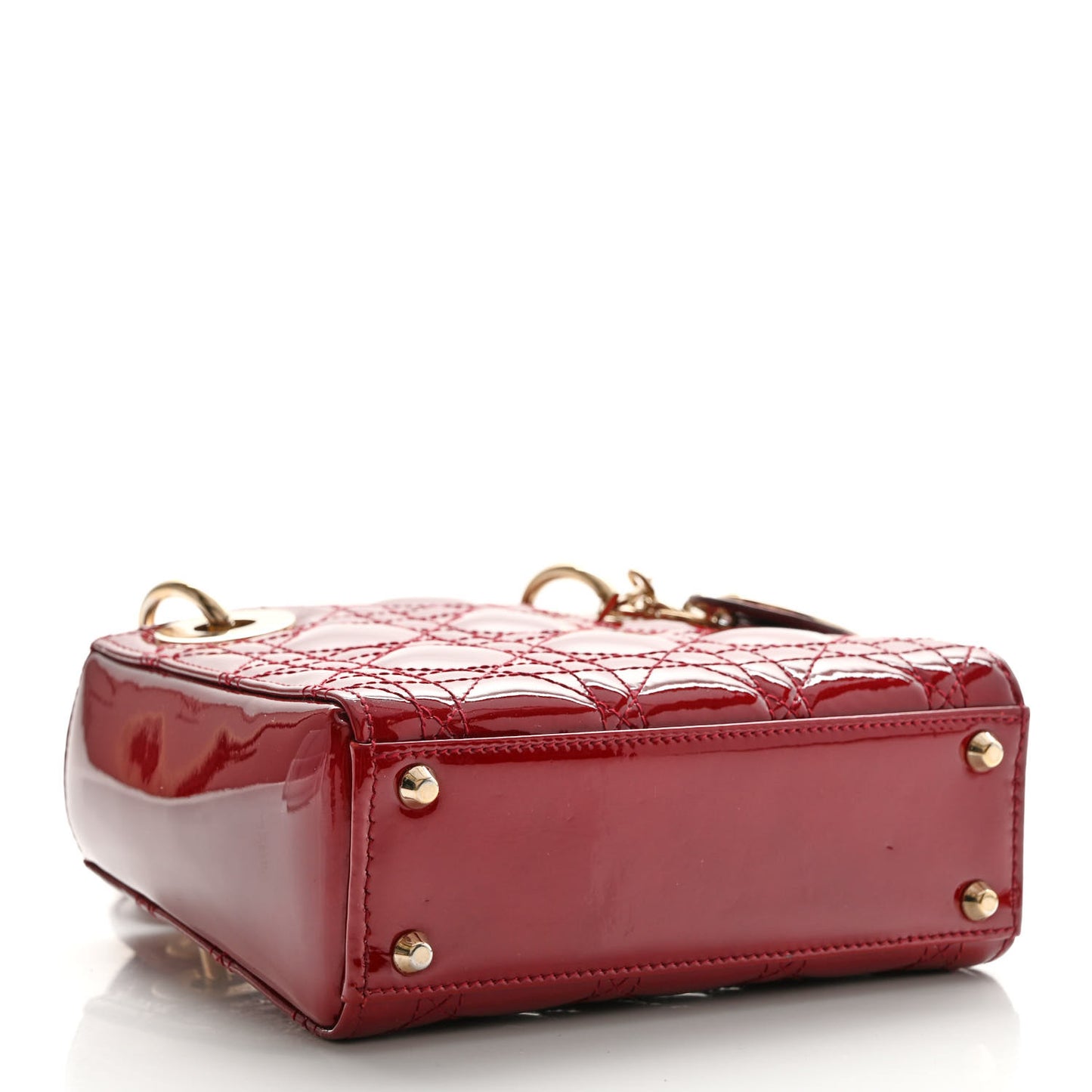 Patent Cannage Mini Lady Dior Red