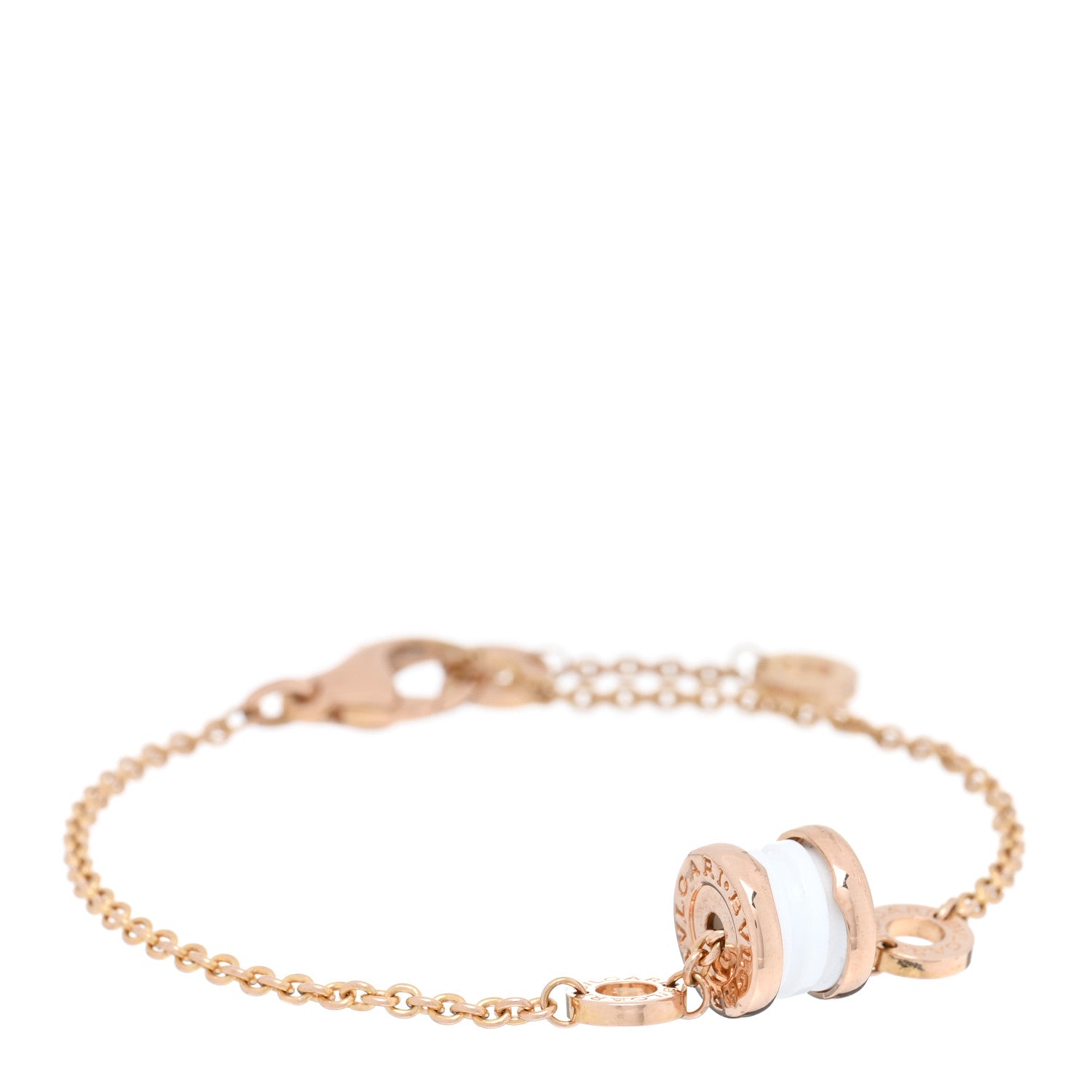 Bulgari 18K Rose Gold White Ceramic B.Zero1 Bracelet SM 1 of 4
