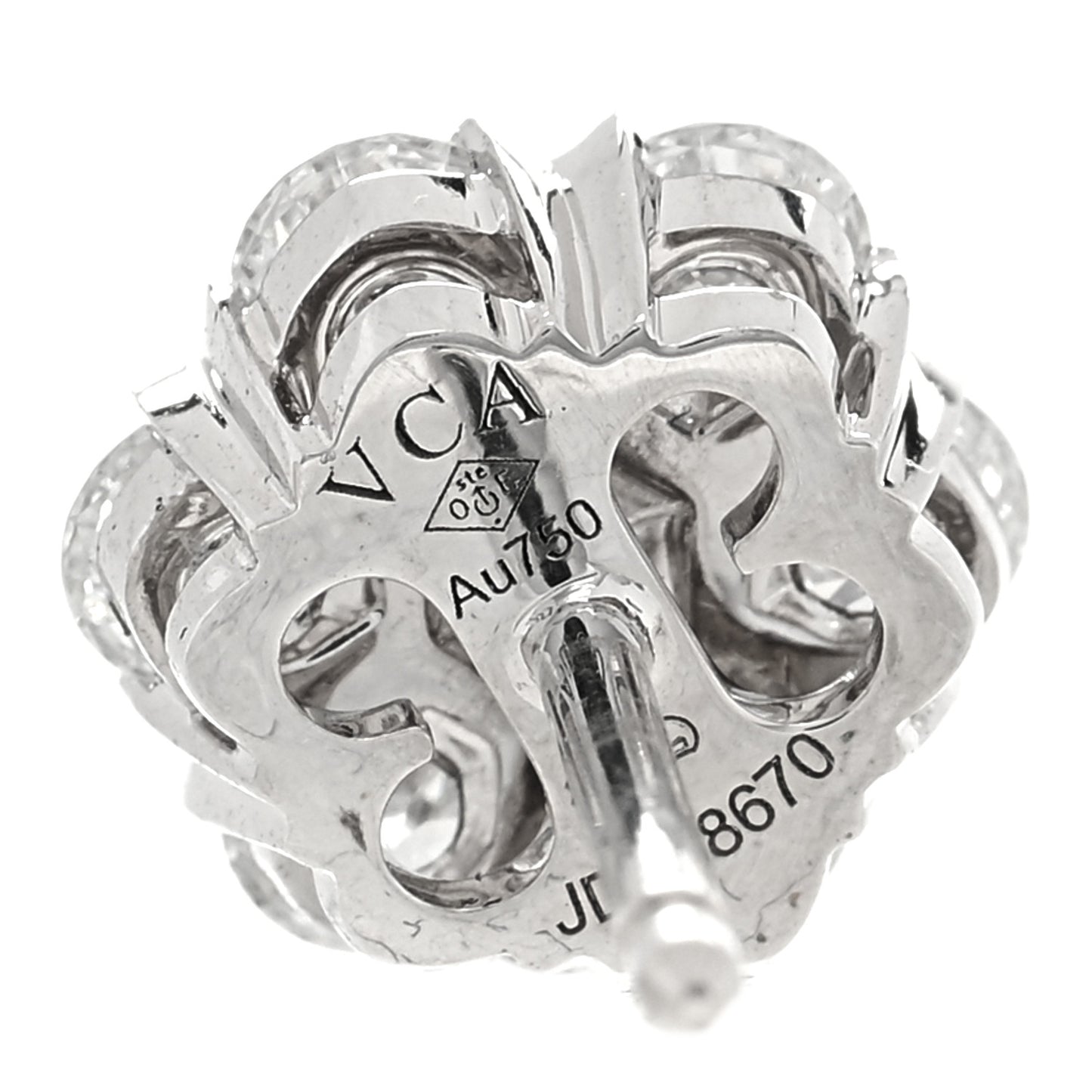 18K White Gold Diamond Fleurette Earrings