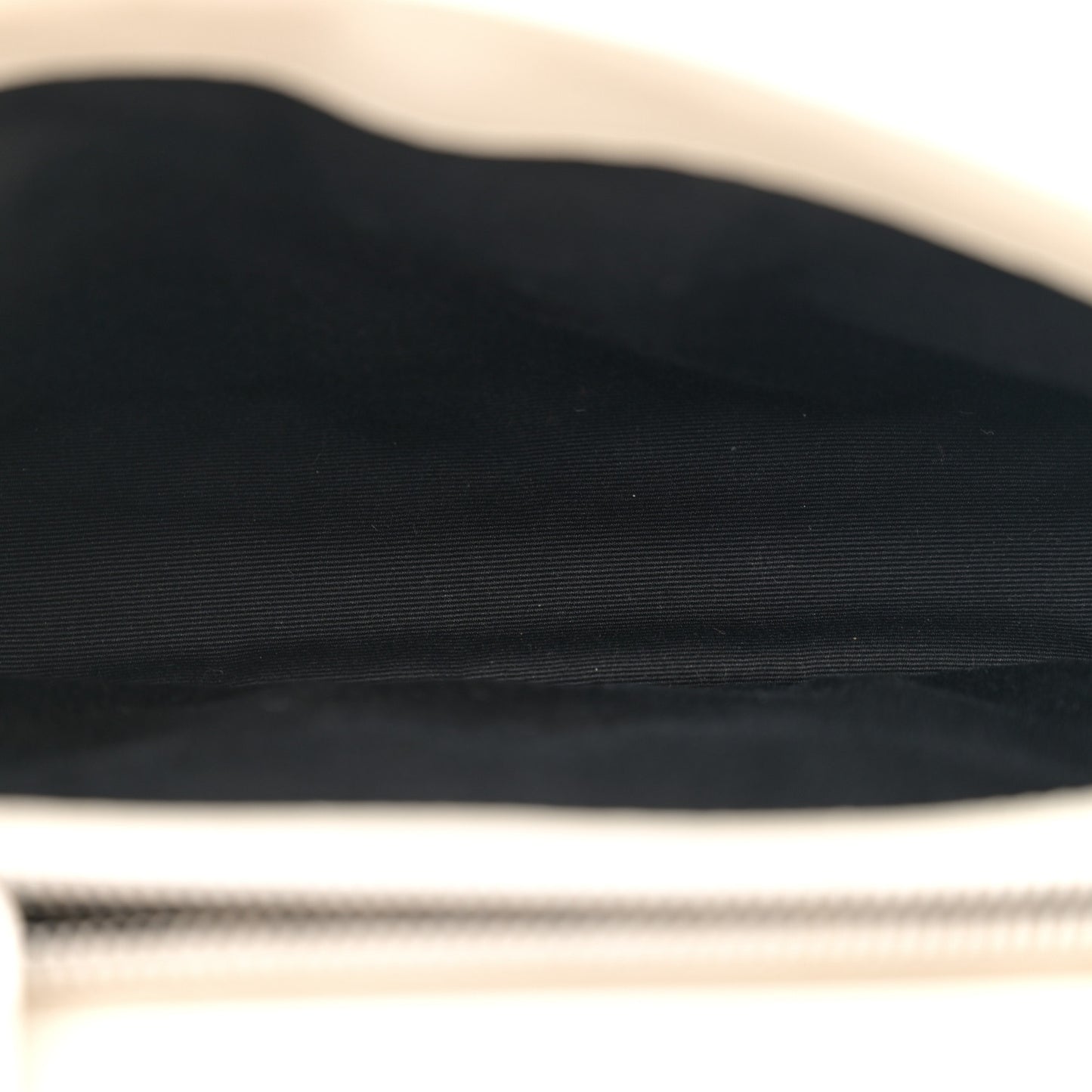 Sheepskin Matelasse Chevron Monogram Medium College Bag Crema Soft