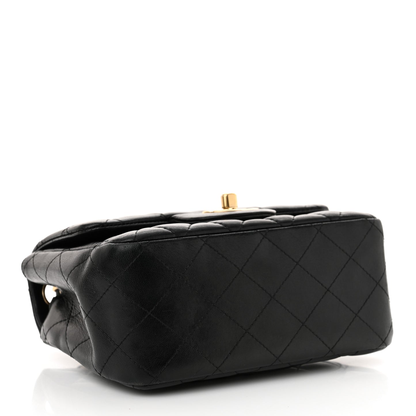 Lambskin Quilted Mini Square Flap Black