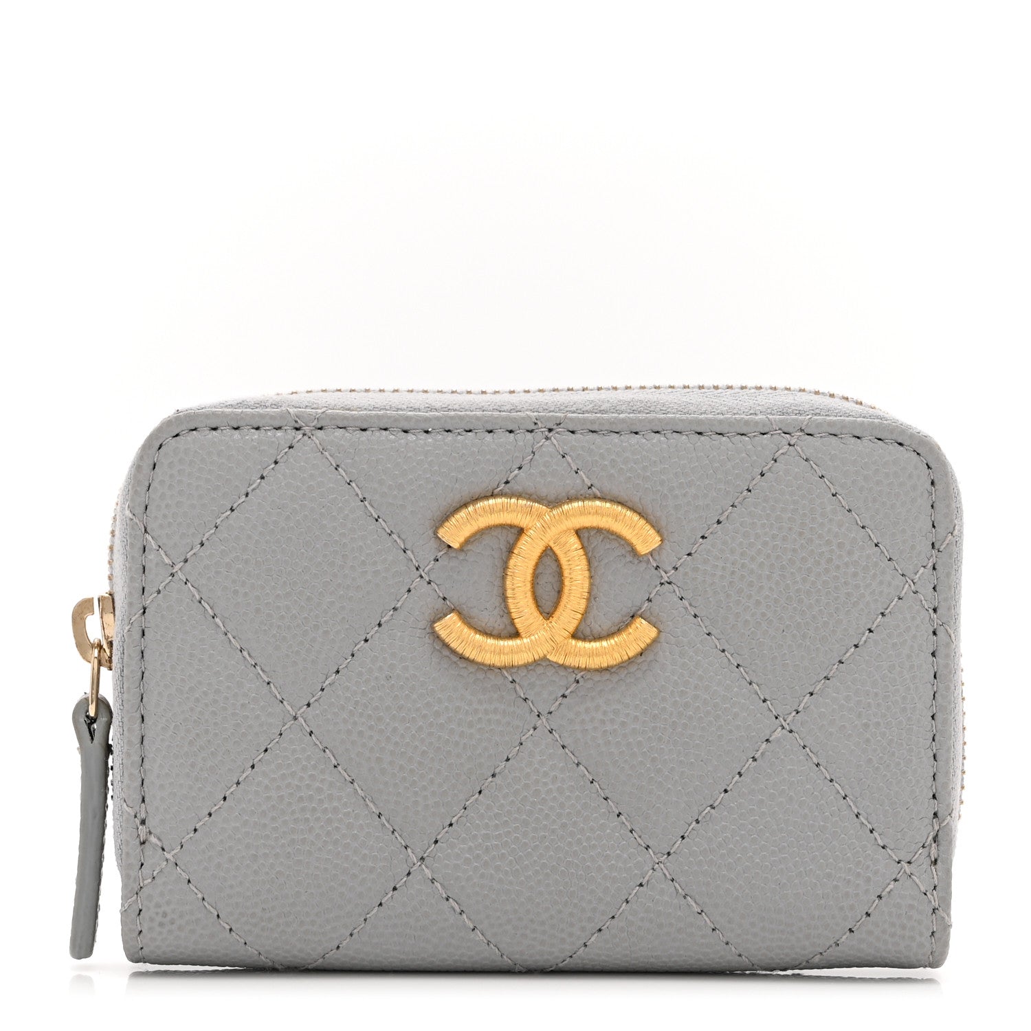 Chanel Caviar Quilted Zip Coin Purse Grey 1784258 – FASHIONPHILE