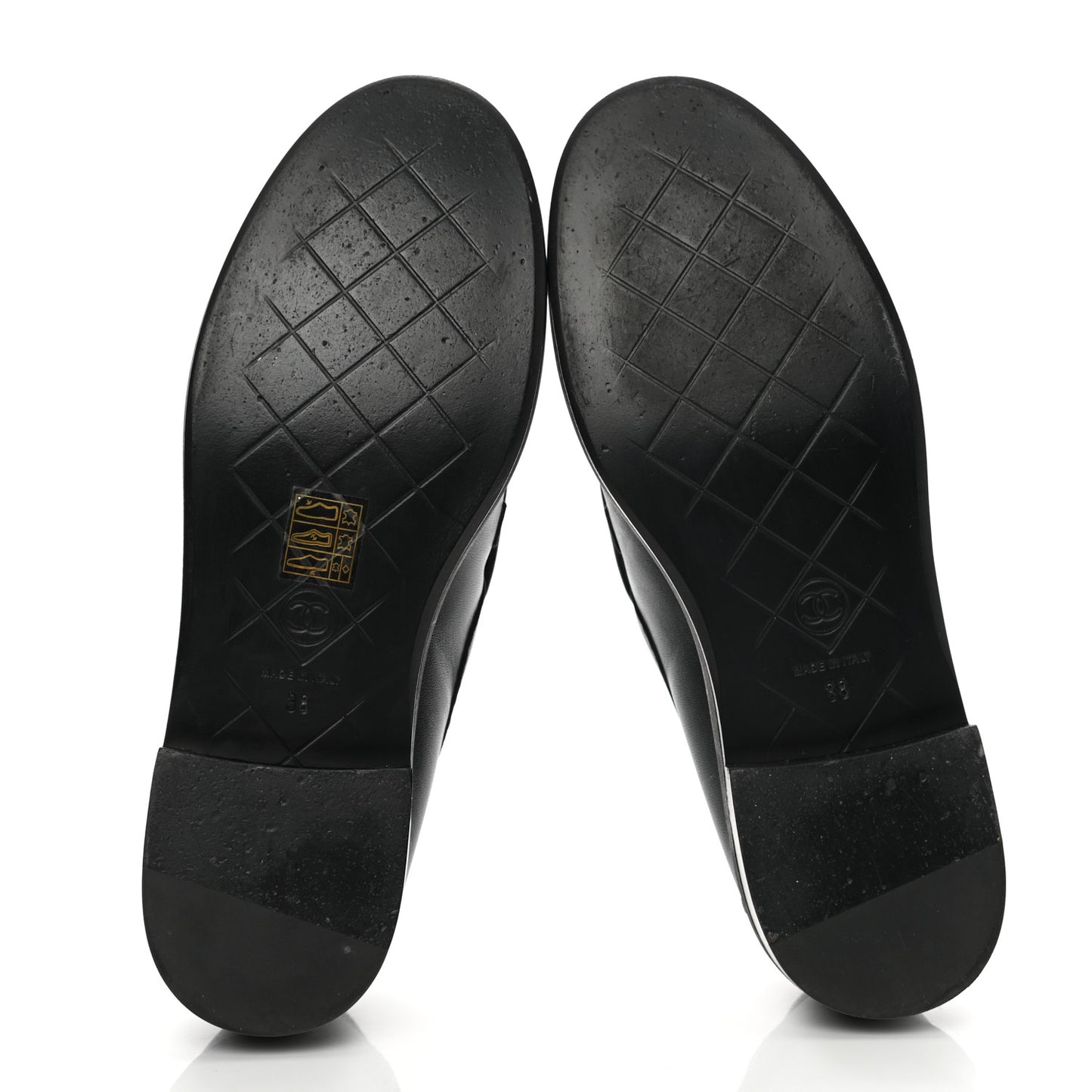 Lambskin Quilted CC Turnlock Loafers 38 Black
