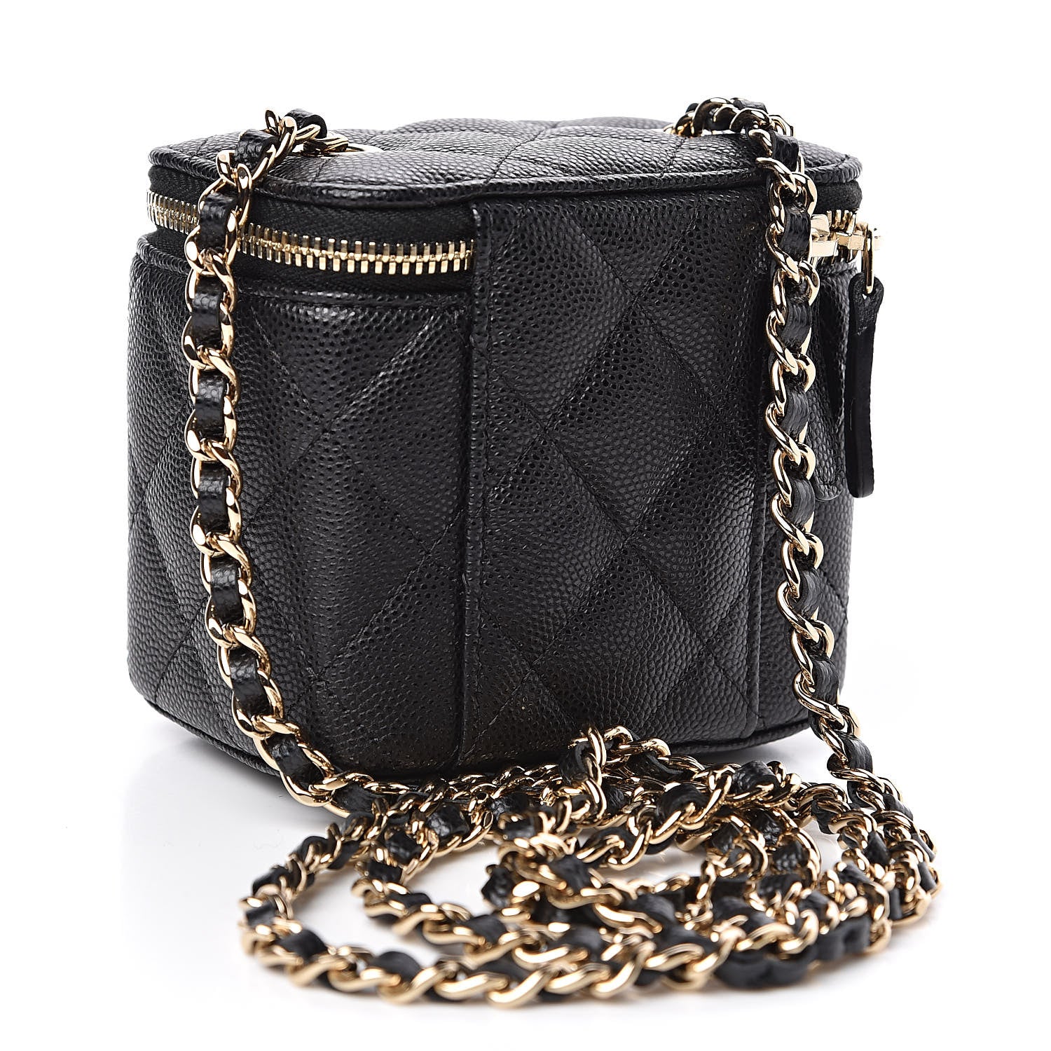 Chanel Caviar Quilted Mini Vanity Case With Chain Black 3 of 10