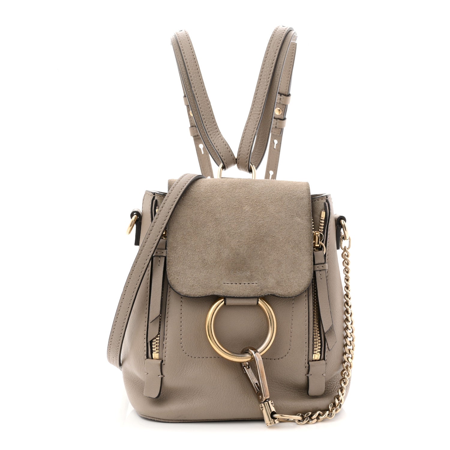 ecote suede mini backpack Chloe Suede Calfskin Mini Faye Backpack Motty Grey 1831752 – FASHIONPHILE