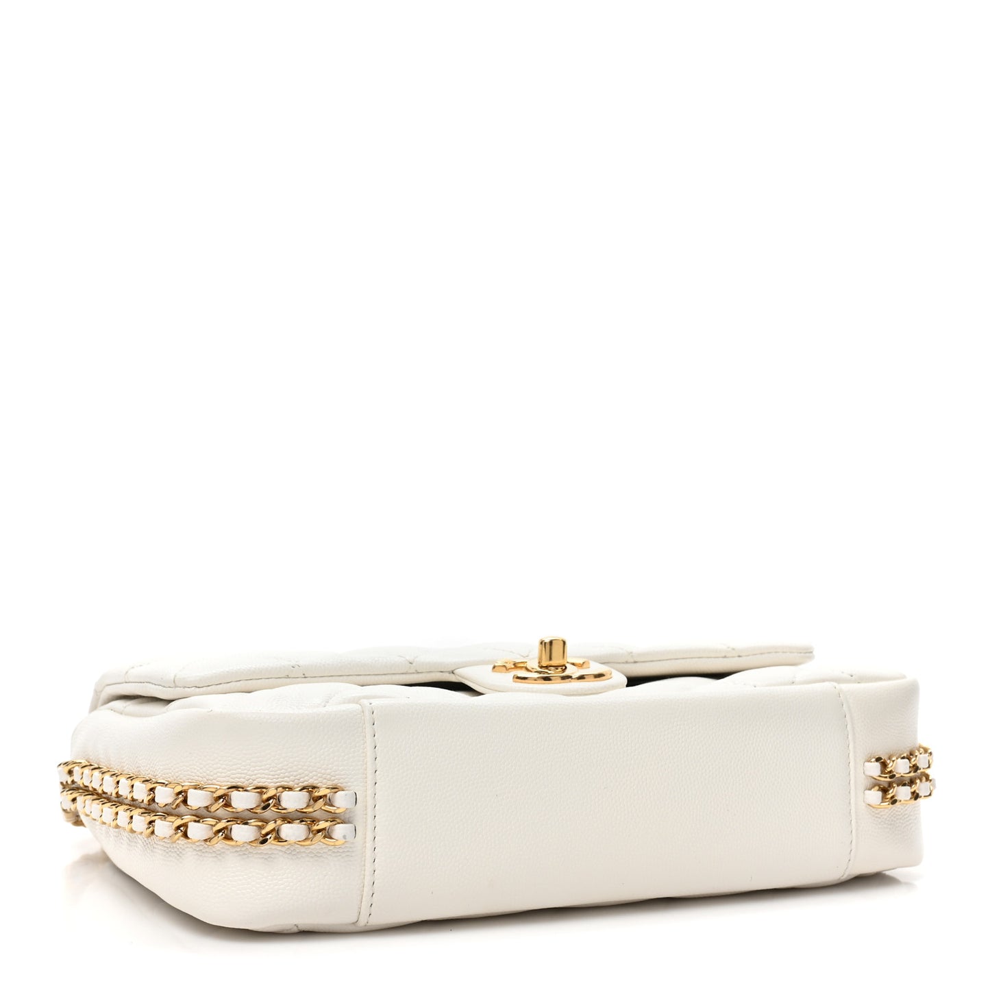 Caviar Quilted Small CC You Flap White