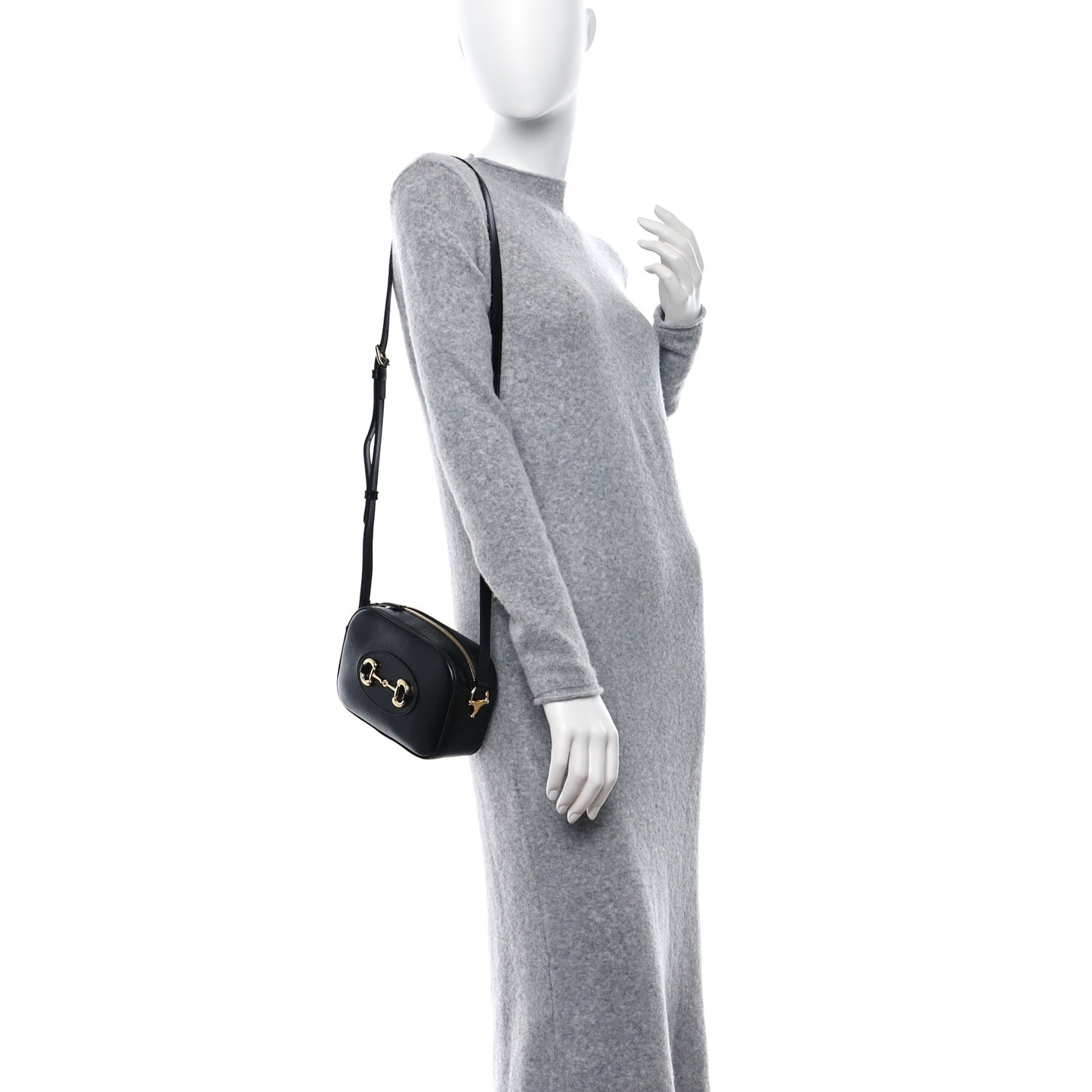 Calfskin Mini Horsebit 1955 Camera Shoulder Bag Black