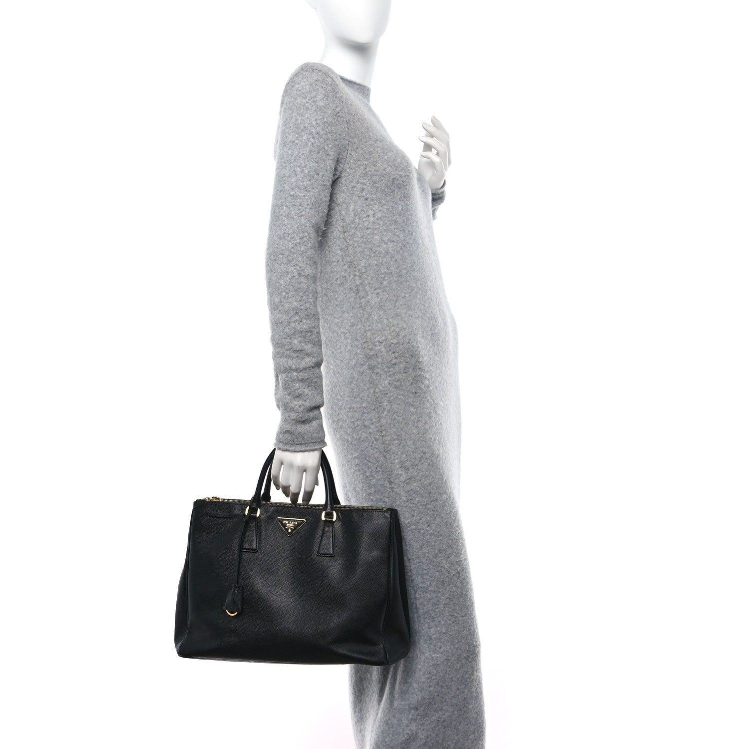 Prada Saffiano Lux Large Galleria Double Zip Tote Black 3 of 11