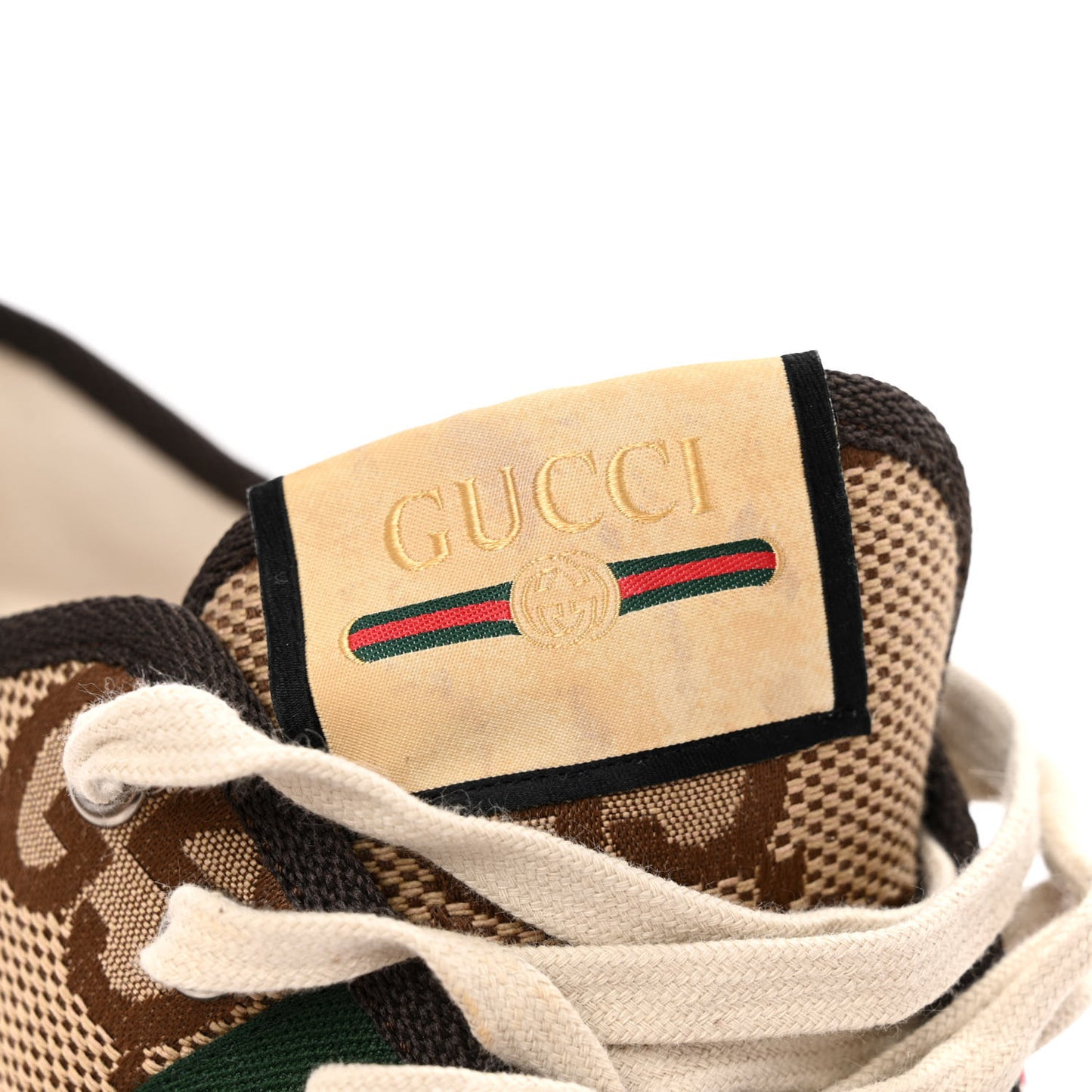 Monogram Macro GG Web Mens Espadrille Sneakers 8 Camel Ebony Cocoa
