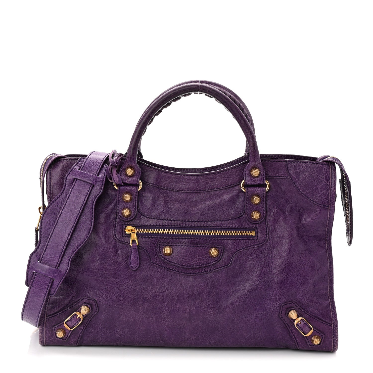 Balenciaga Agneau Giant 12 Gold Hardware City Dark Violet 1772864