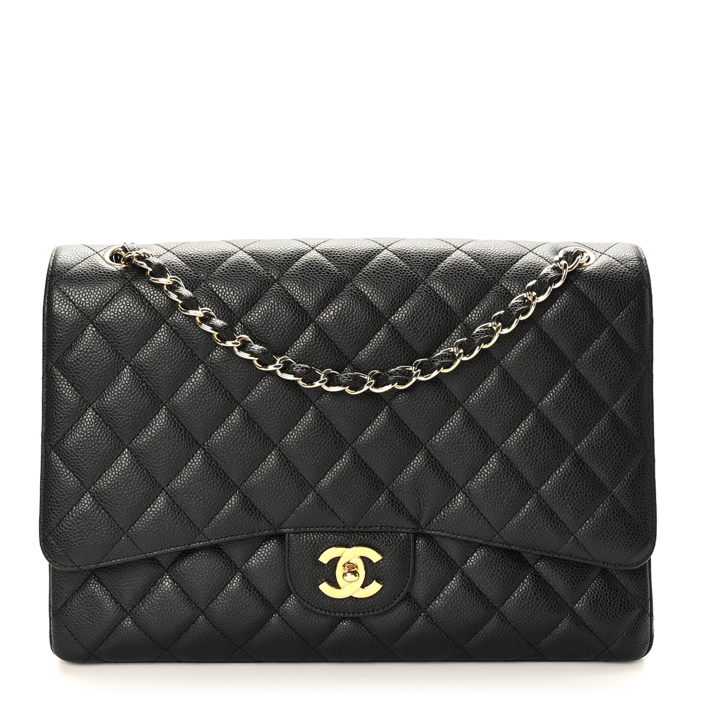 Caviar Quilted Maxi Single Flap Black